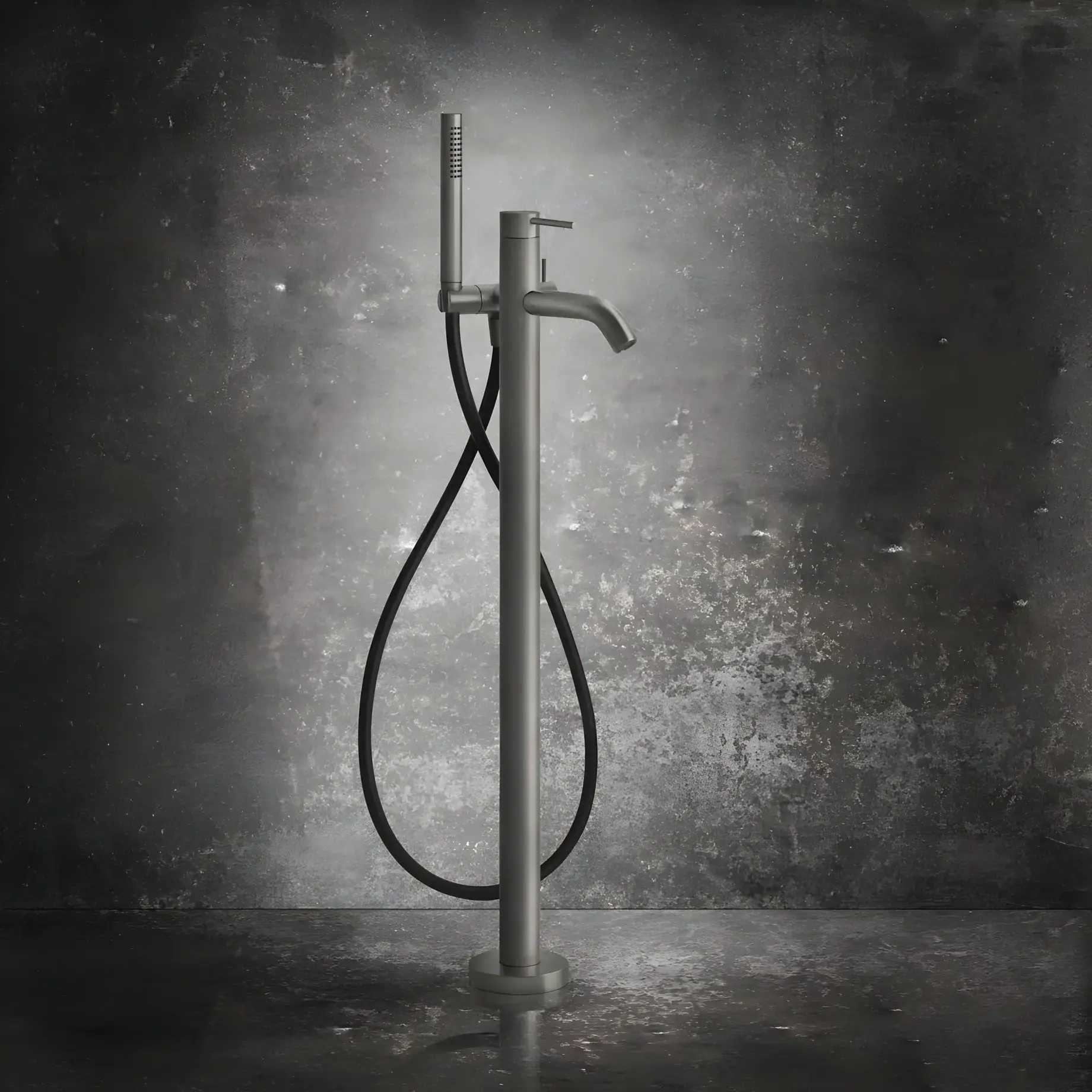 Змішувач для ванни 316 Flessa Gessi 54028-239 Steel Brushed — вид спереду