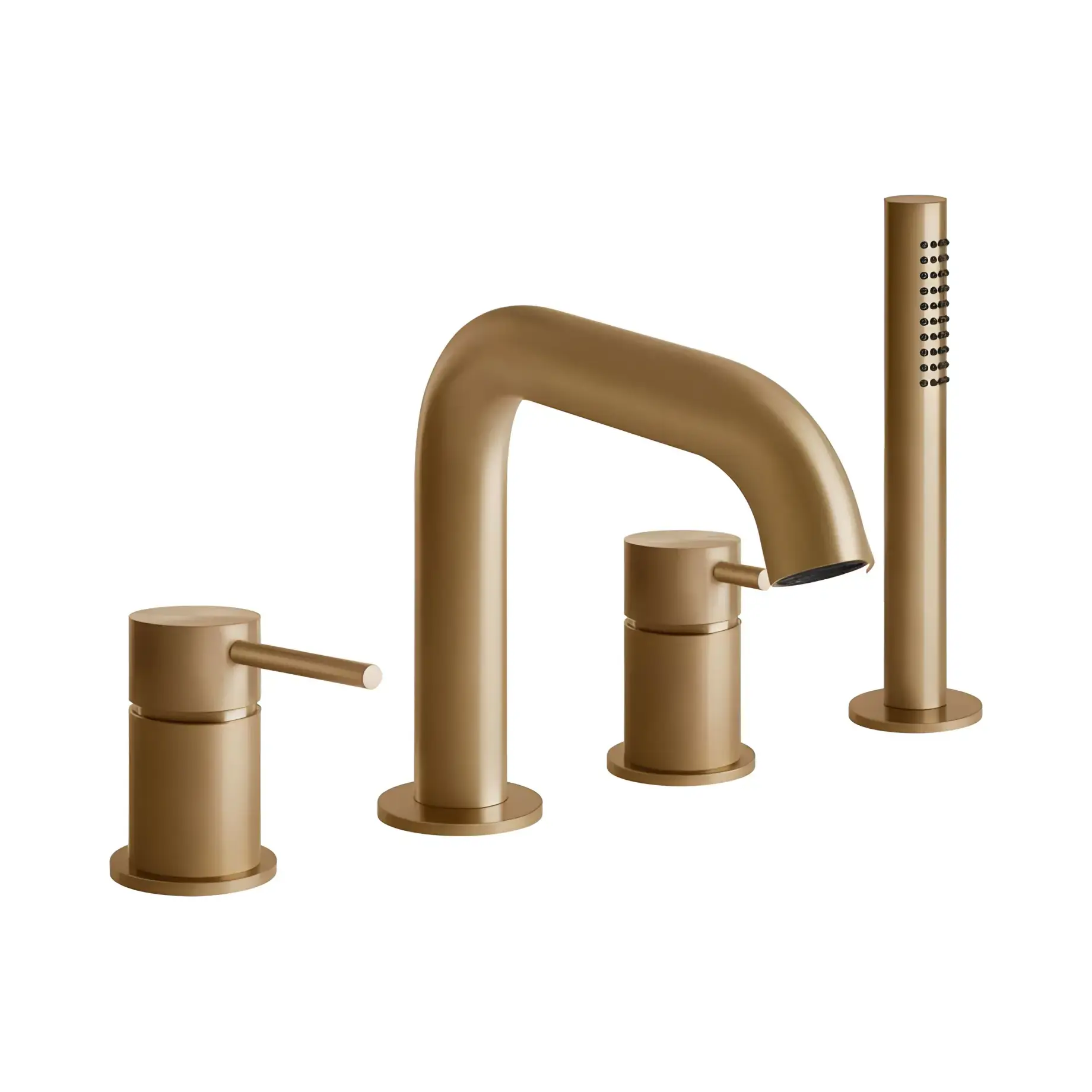 Змішувач для ванни 316 Flessa Gessi 54037-726 Warm Bronze Br. PVD — вид на білому тлі