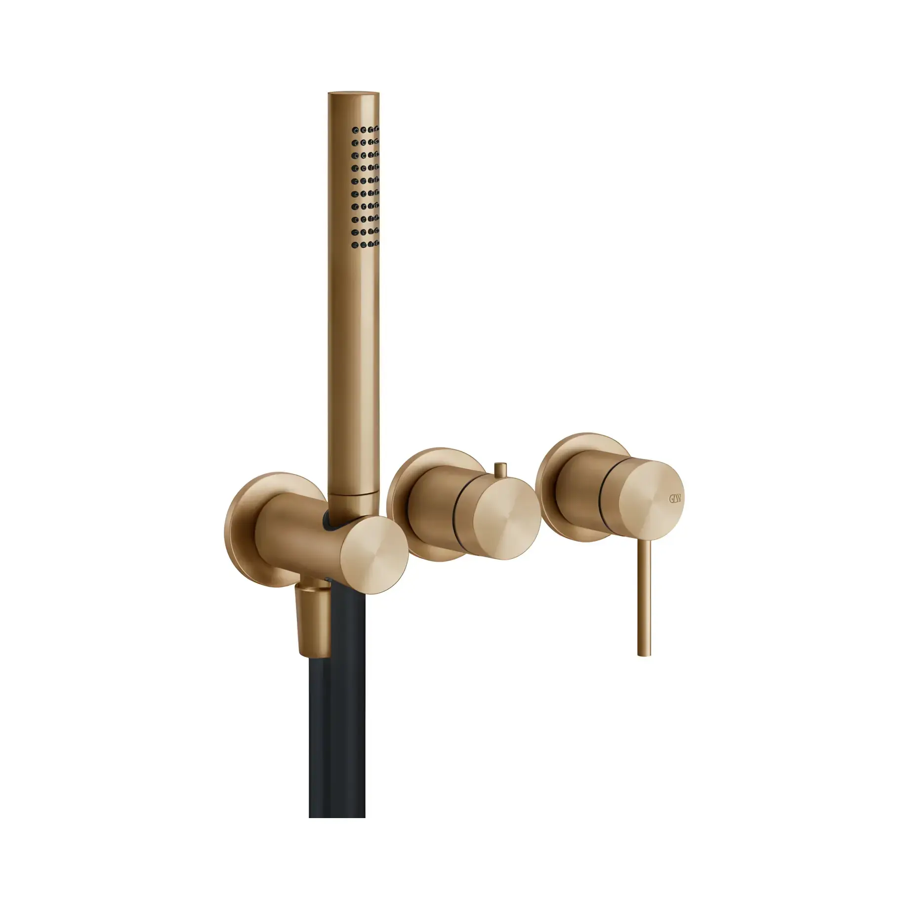 Змішувач для ванни 316 Flessa Gessi 54039-726 Warm Bronze Br. PVD — вид на білому тлі