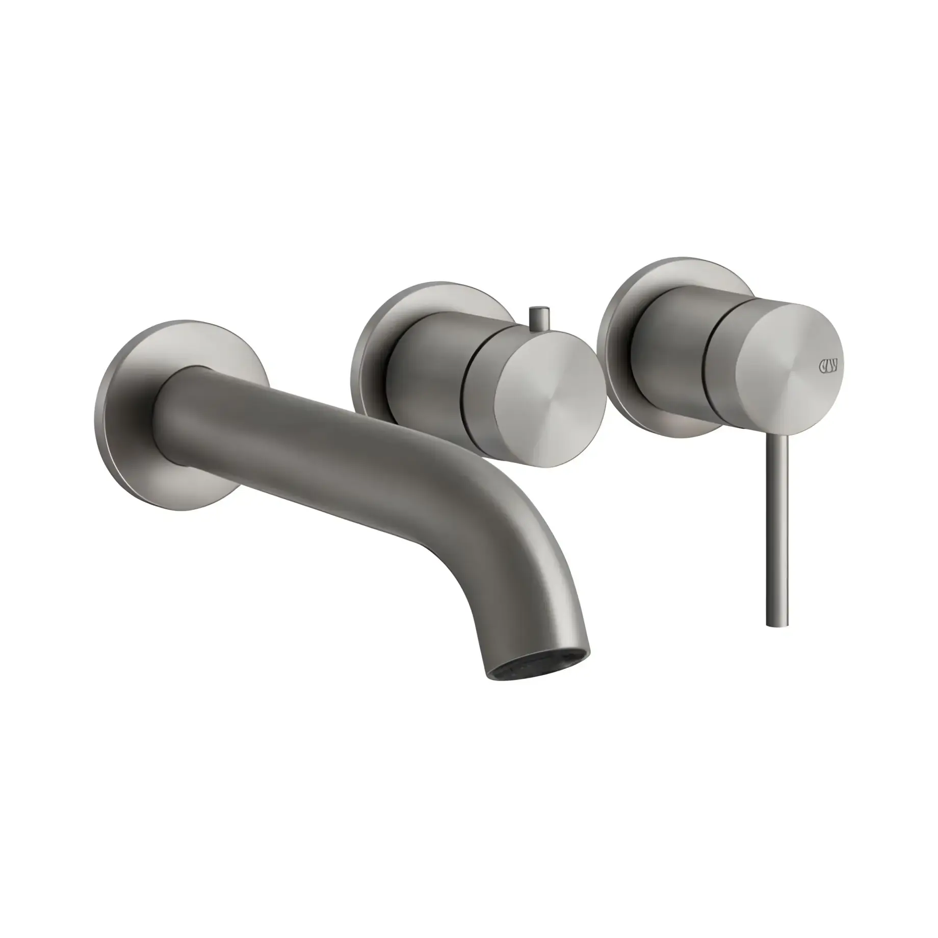 Змішувач для ванни 316 Flessa Gessi 54140-239 Steel Brushed — вид на білому тлі