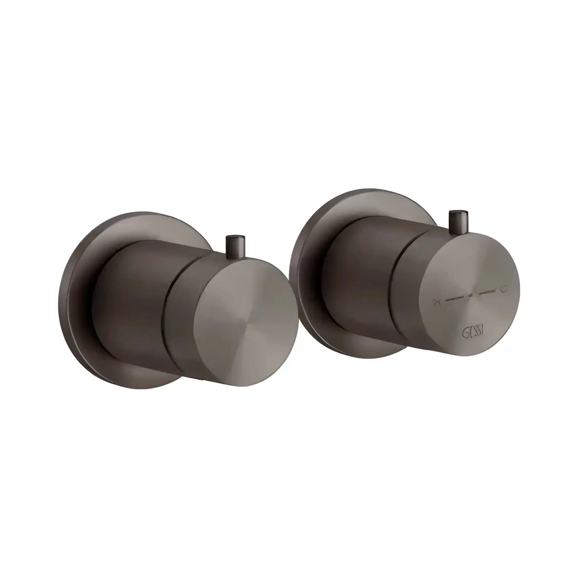 Термостат для душа 316 Flessa Gessi 54234-707 Black Metal Brushed PVD — вид на белом фоне