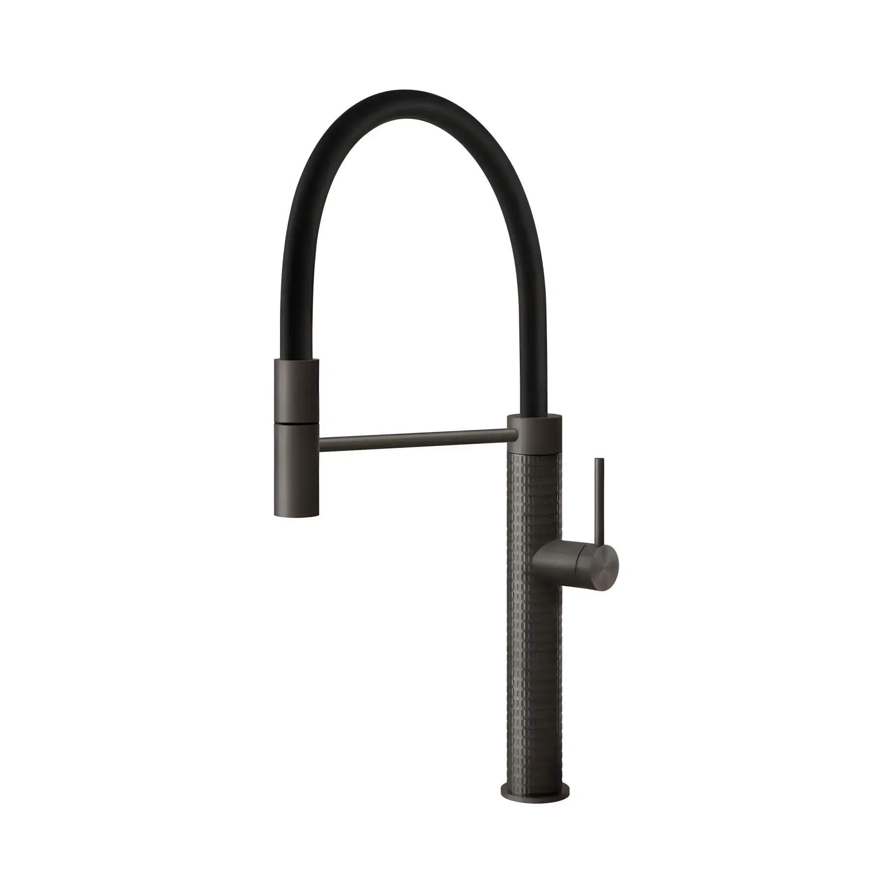 Змішувач для кухні 316 Flessa Gessi 60012-707 Black Metal Brushed PVD — вид на білому тлі