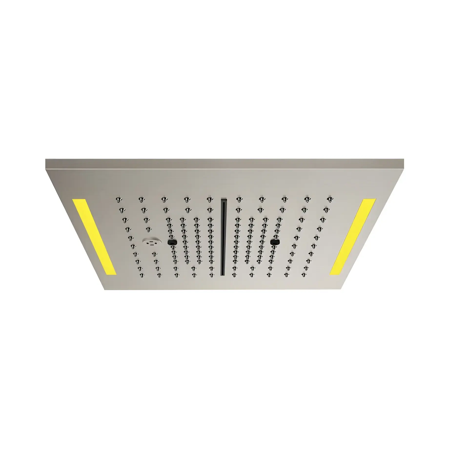 Верхній душ Colour Gessi 57876-239 + 57827-238 Steel Brushed 35 х 35 см — вид на білому тлі
