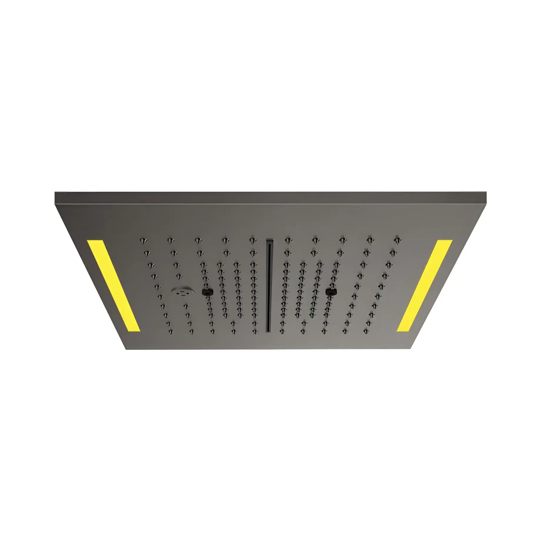 Верхній душ Colour Gessi 57876-707 + 57827-238 Black Metal Brushed PVD 35 х 35 см — вид на білому тлі