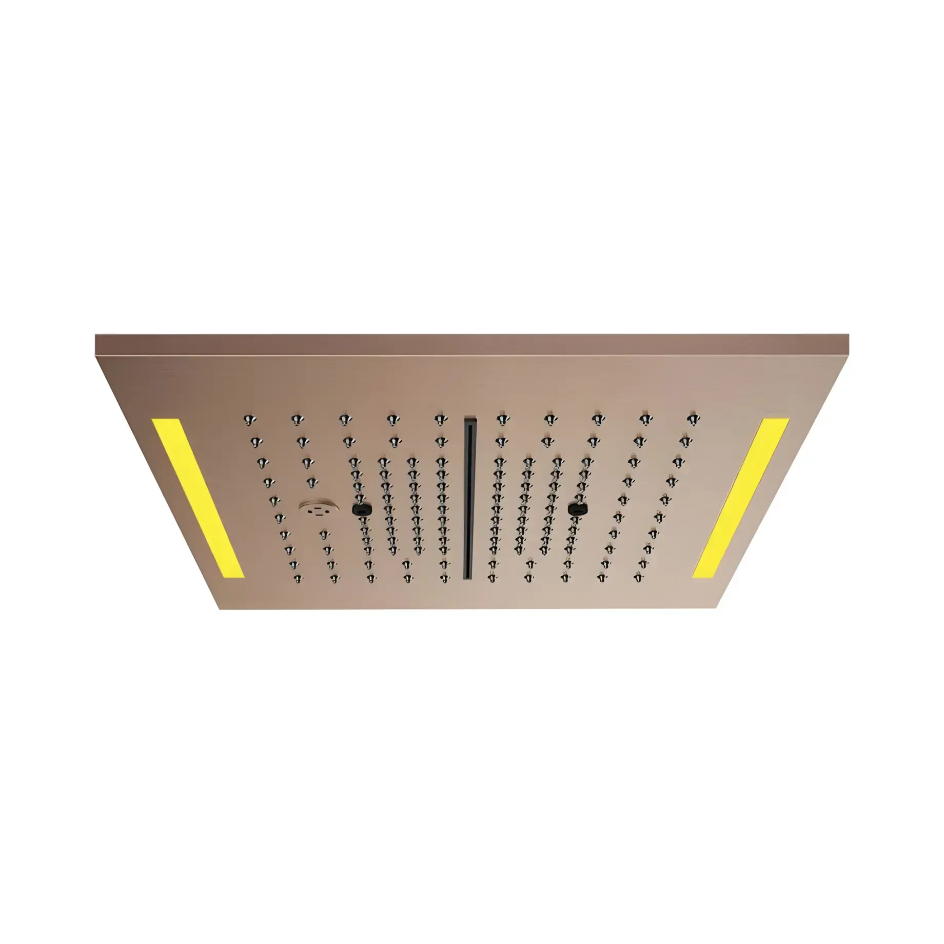 Верхній душ Colour Gessi 57876-708 + 57827-238 Copper Brushed PVD 35 х 35 см — вид на білому тлі