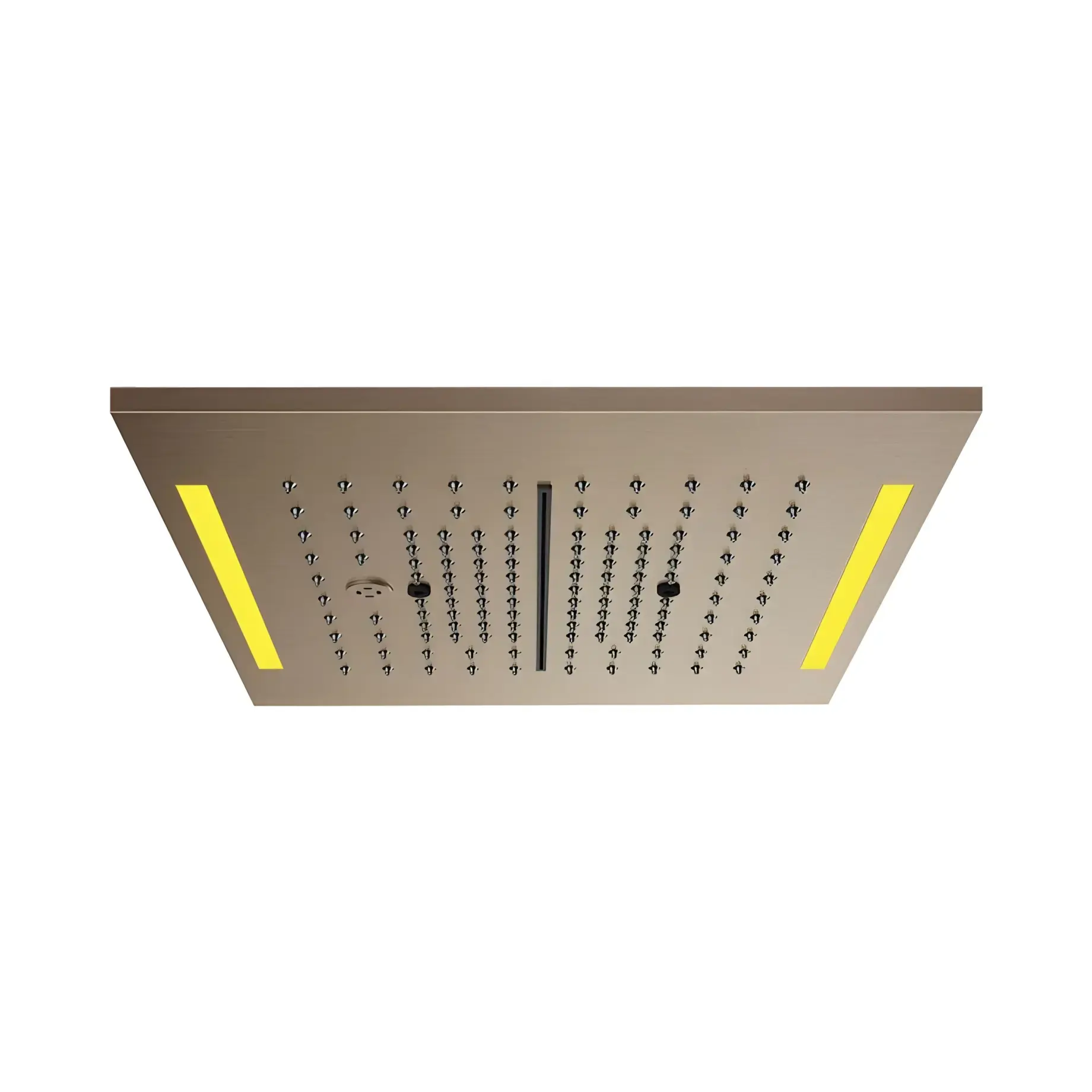 Верхній душ Colour Gessi 57876-761 + 57827-238 Coffee Bronze Brushed PVD 35 х 35 см — вид на білому тлі