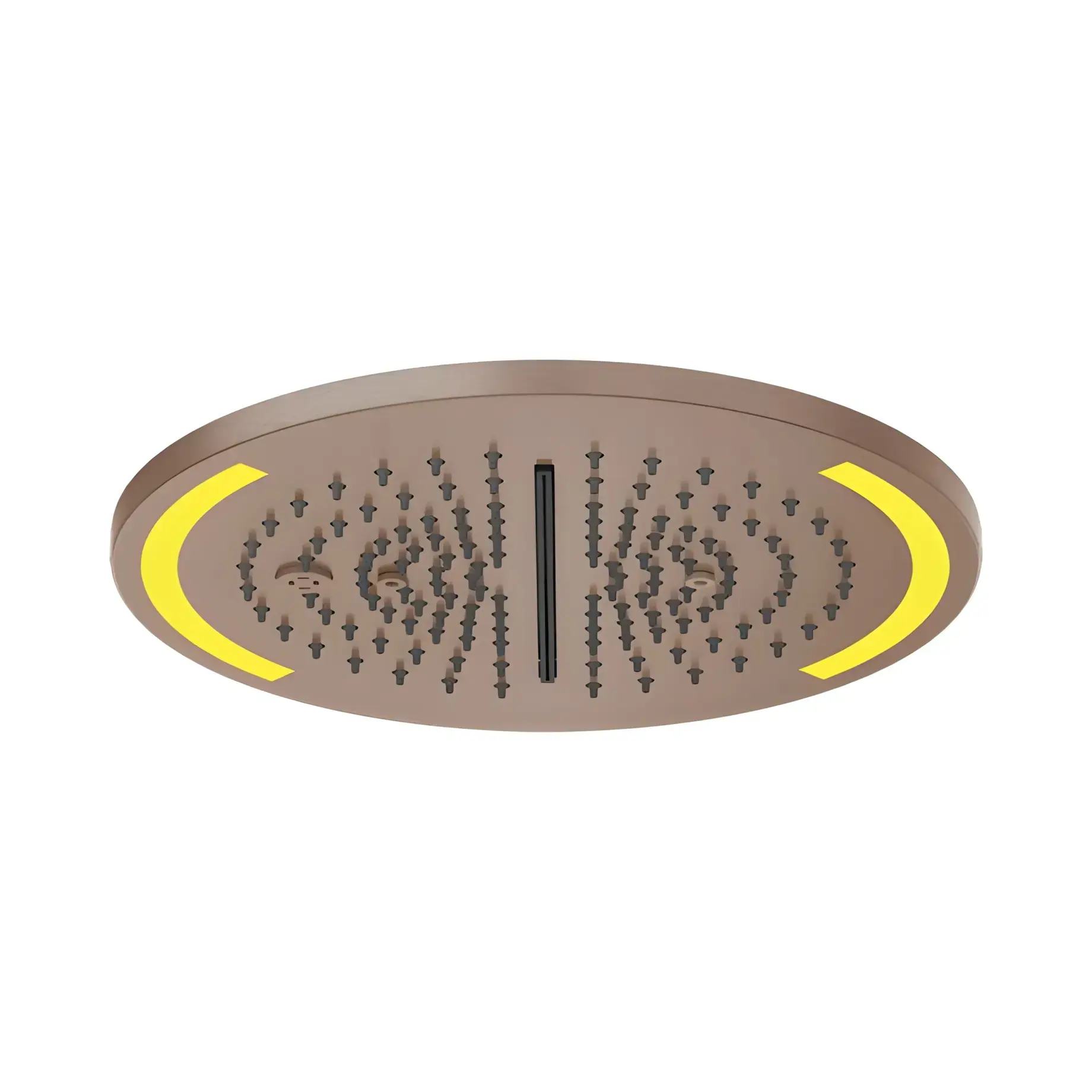 Верхній душ Colour Gessi 57878-708 + 57829-238 Copper Brushed PVD — вид на білому тлі