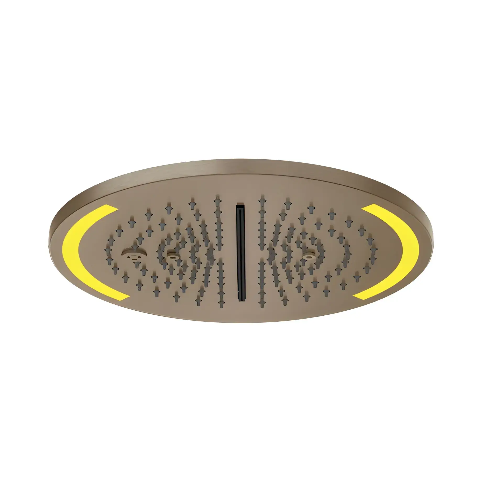 Верхній душ Colour Gessi 57878-761 + 57829-238 Coffee Bronze Brushed PVD — вид на білому тлі