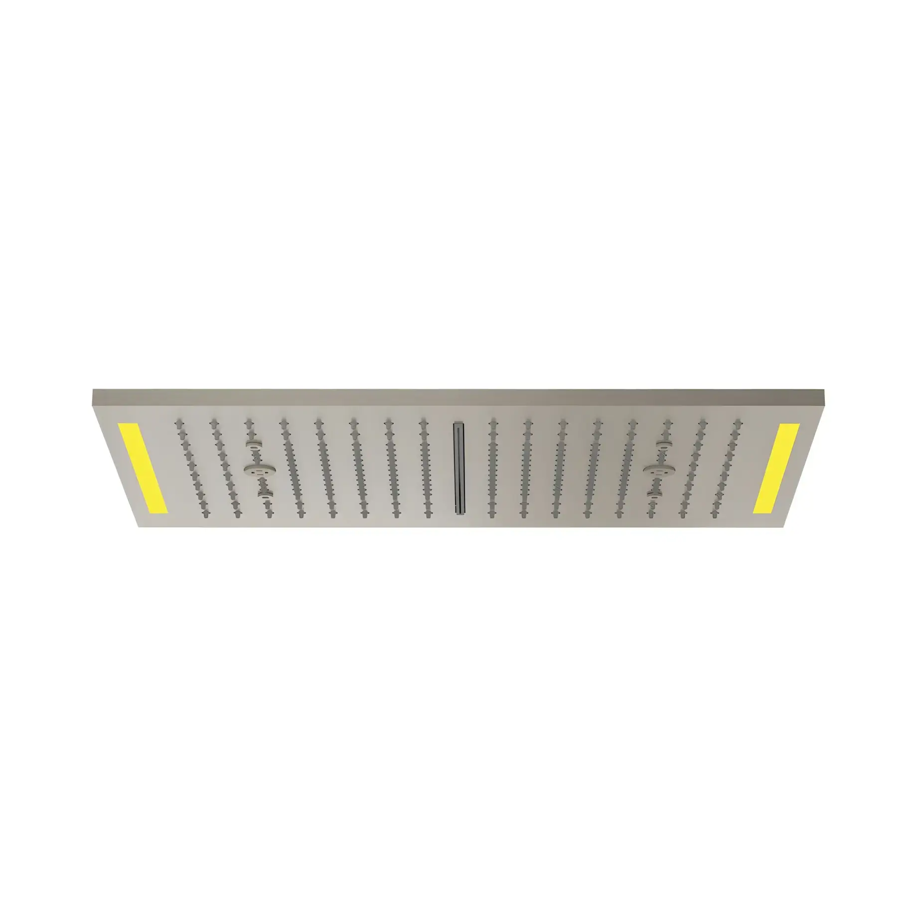 Верхній душ Colour Gessi 57882-239 + 57831-238 Steel Brushed 30 х 50 см — вид на білому тлі