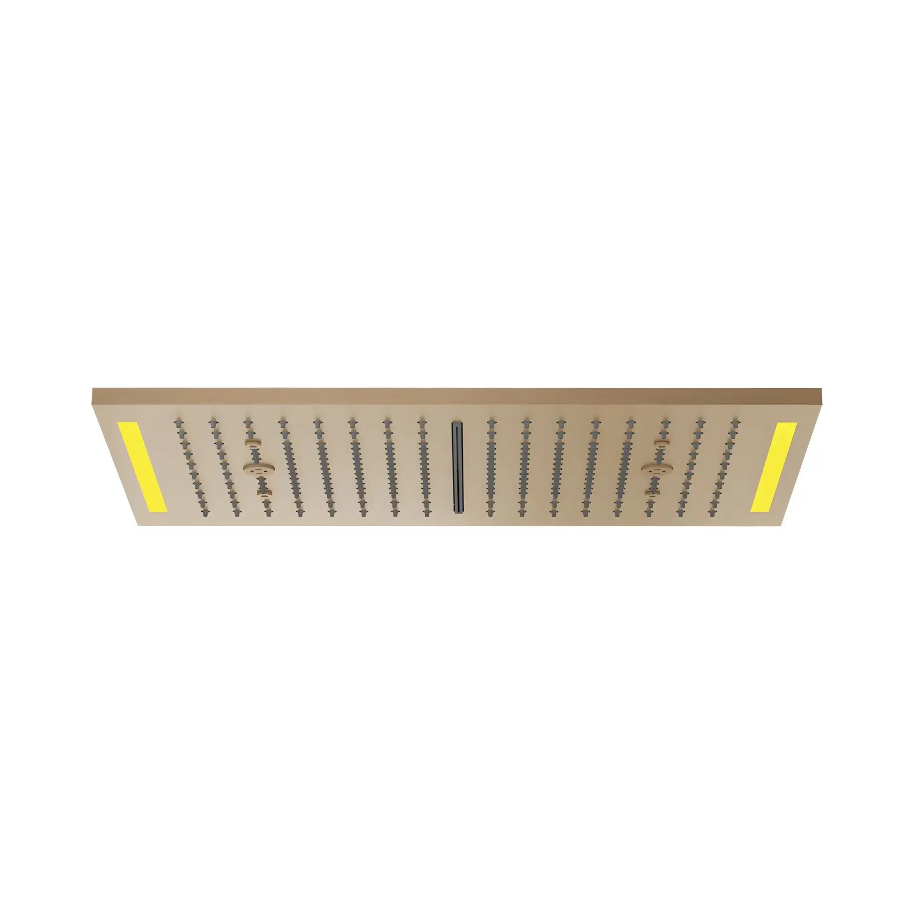 Верхній душ Colour Gessi 57882-726 + 57831-238 Warm Bronze Brushed PVD 30 х 50 см — вид на білому тлі