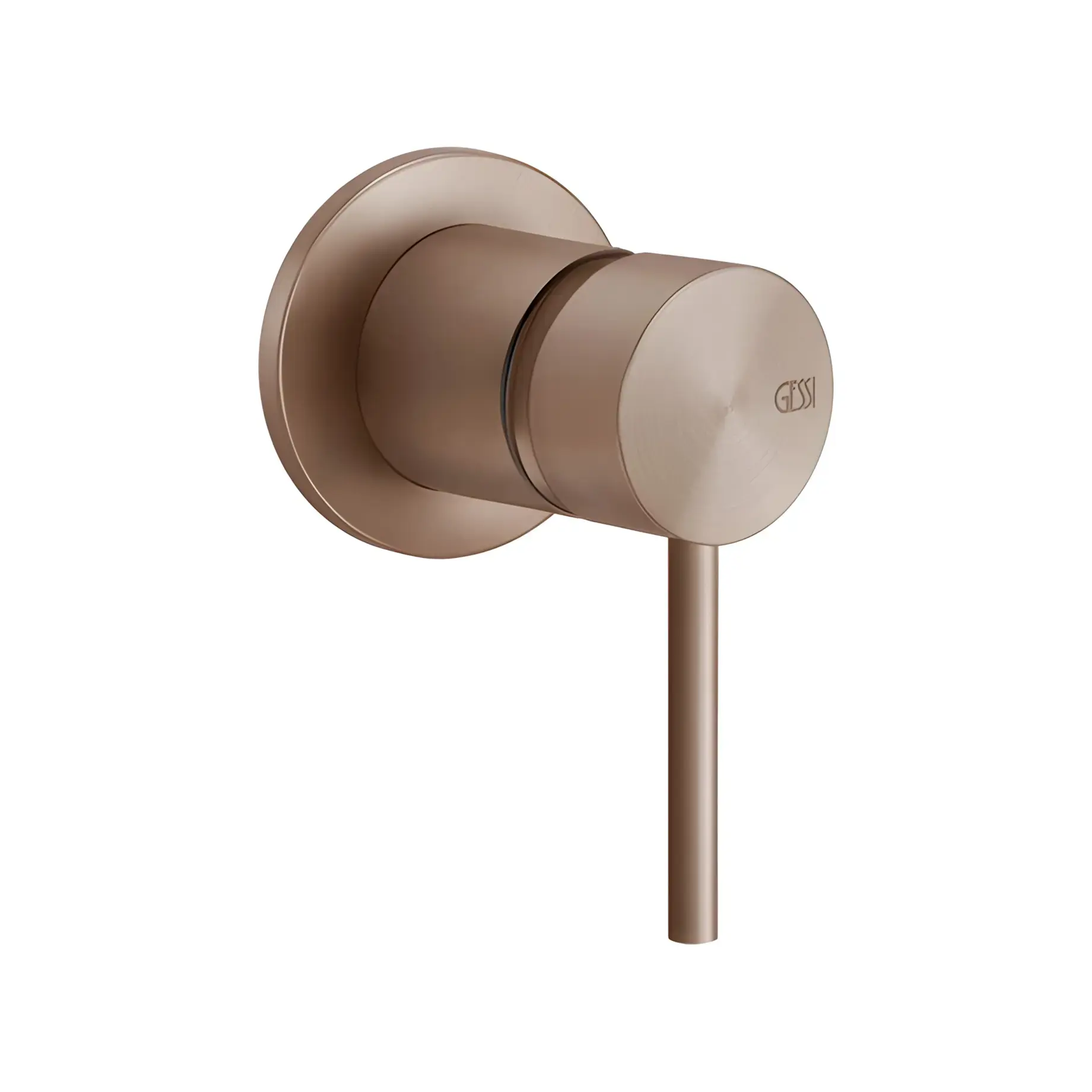 Змішувач для душу 316 Flessa Gessi 54019-708 Copper Brushed PVD — вид на білому тлі