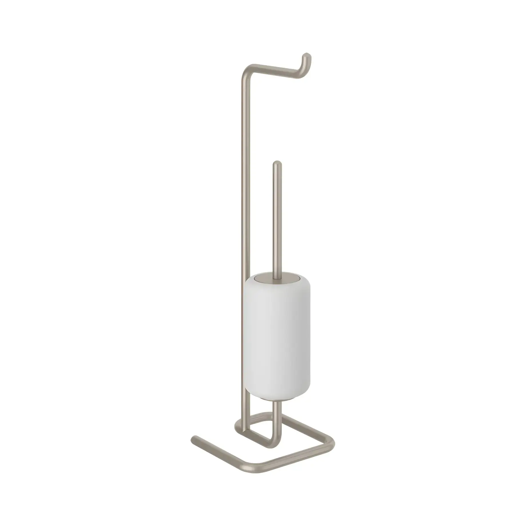 Стійка з йоржиком та тримачем паперу Goccia Виробник 38067-149 Finox Brushed Nickel — вид спереду