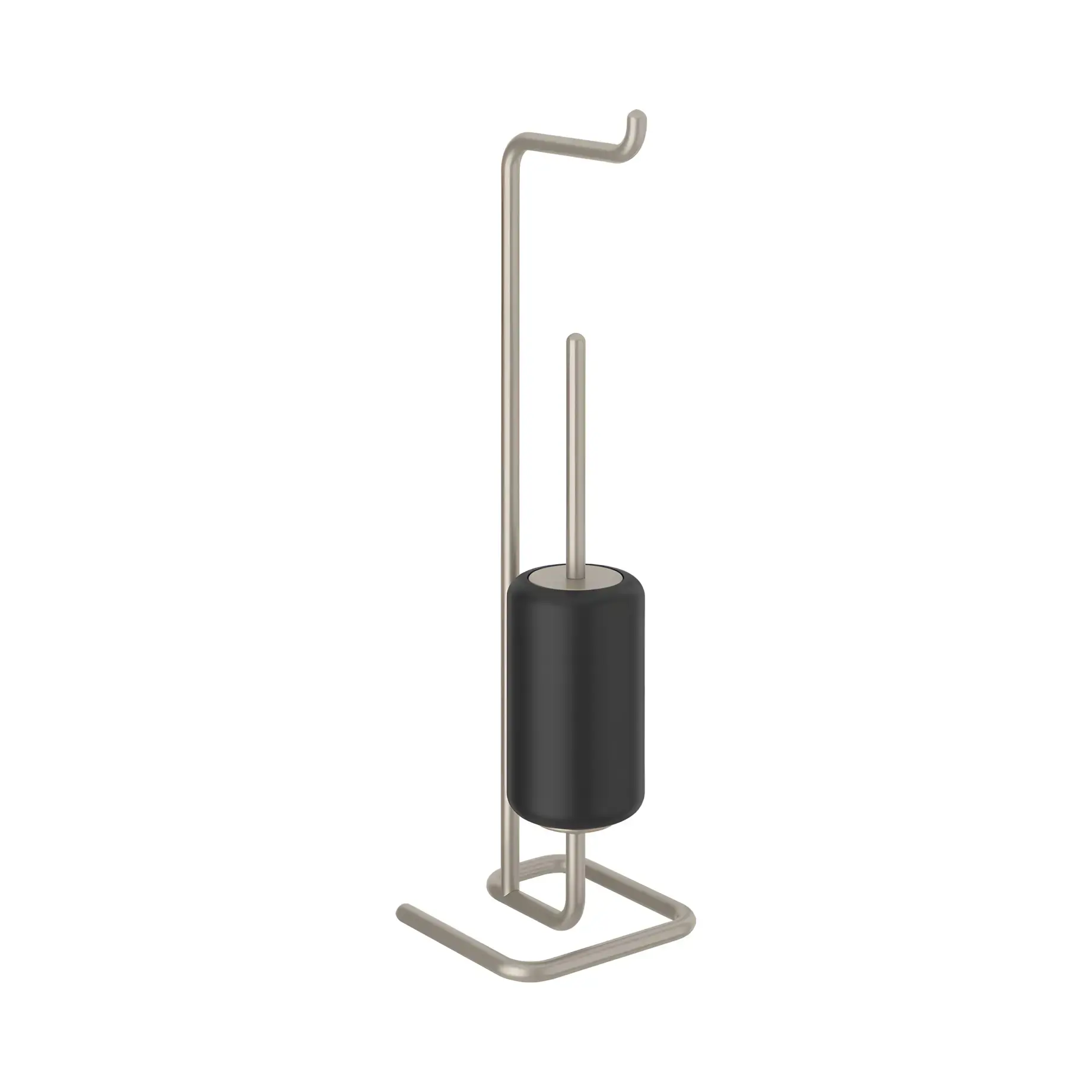 Стійка з йоржиком та тримачем паперу Goccia Виробник 38068-149 Finox Brushed Nickel — вид спереду