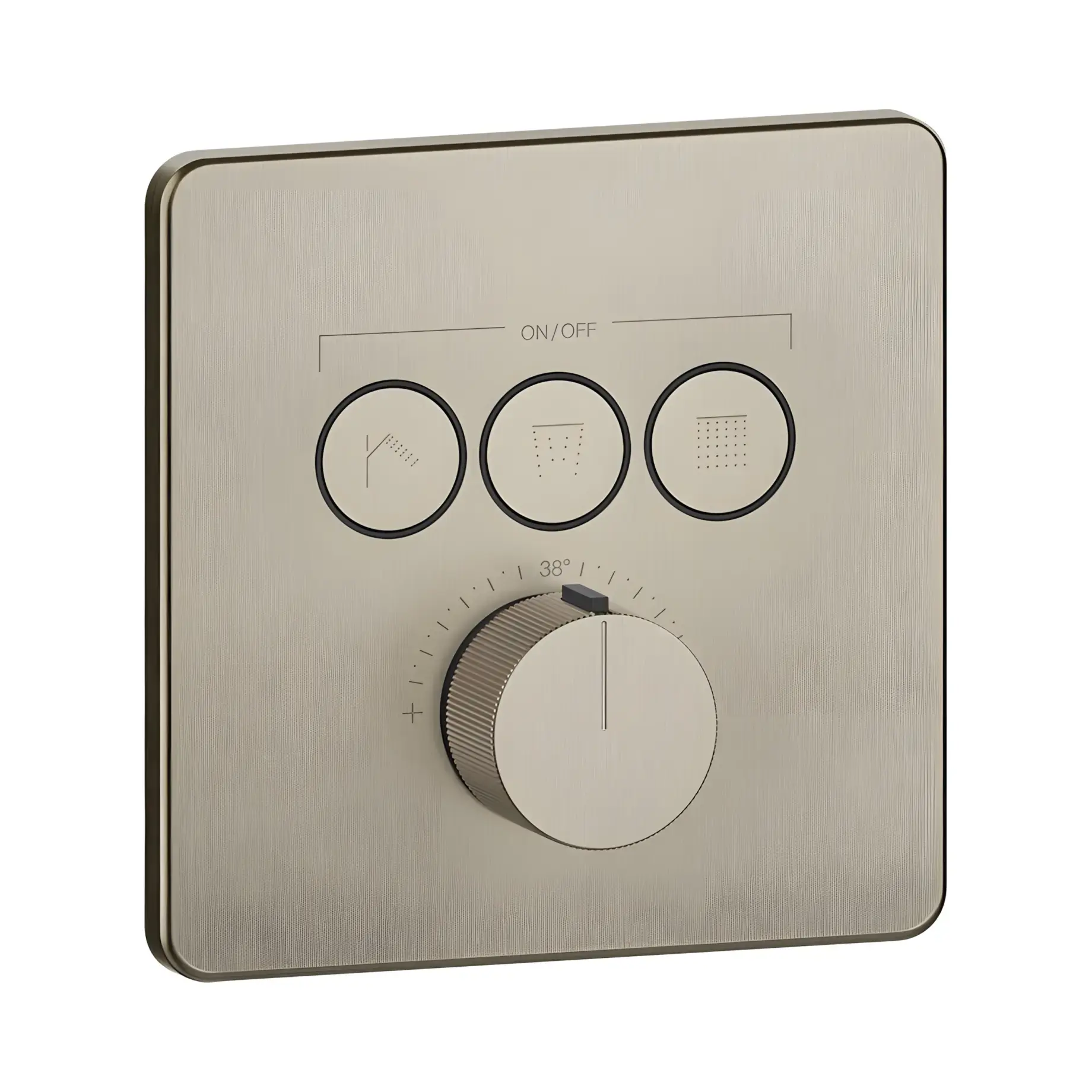 Змішувач для душу Hi-fi Виробник 38719-149 Finox Brushed Nickel — вид спереду