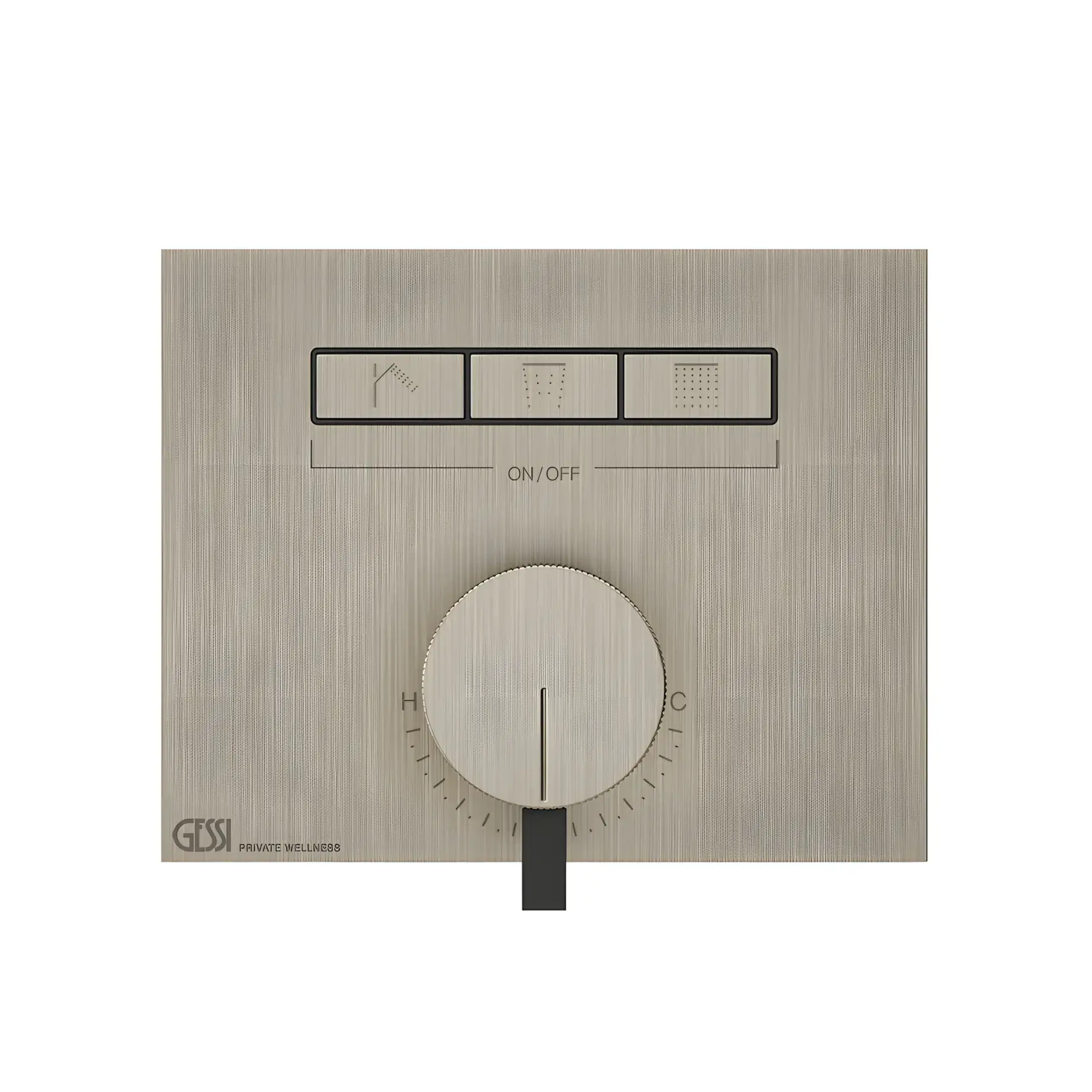 Змішувач для душу Hi-fi Виробник 63081-149 Finox Brushed Nickel — вид спереду