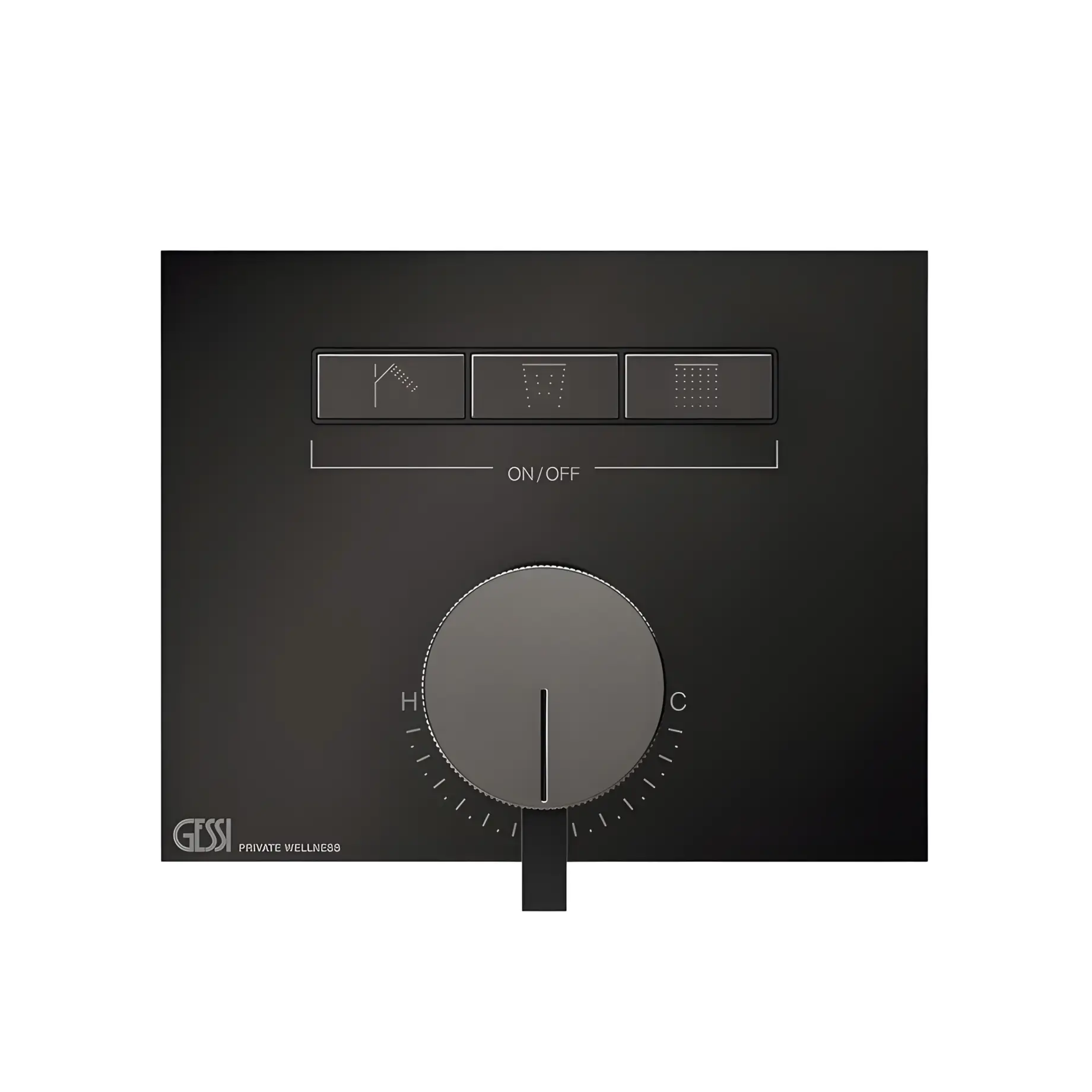 Змішувач для душу Hi-fi Виробник 63081-706 Black Metal PVD — вид спереду