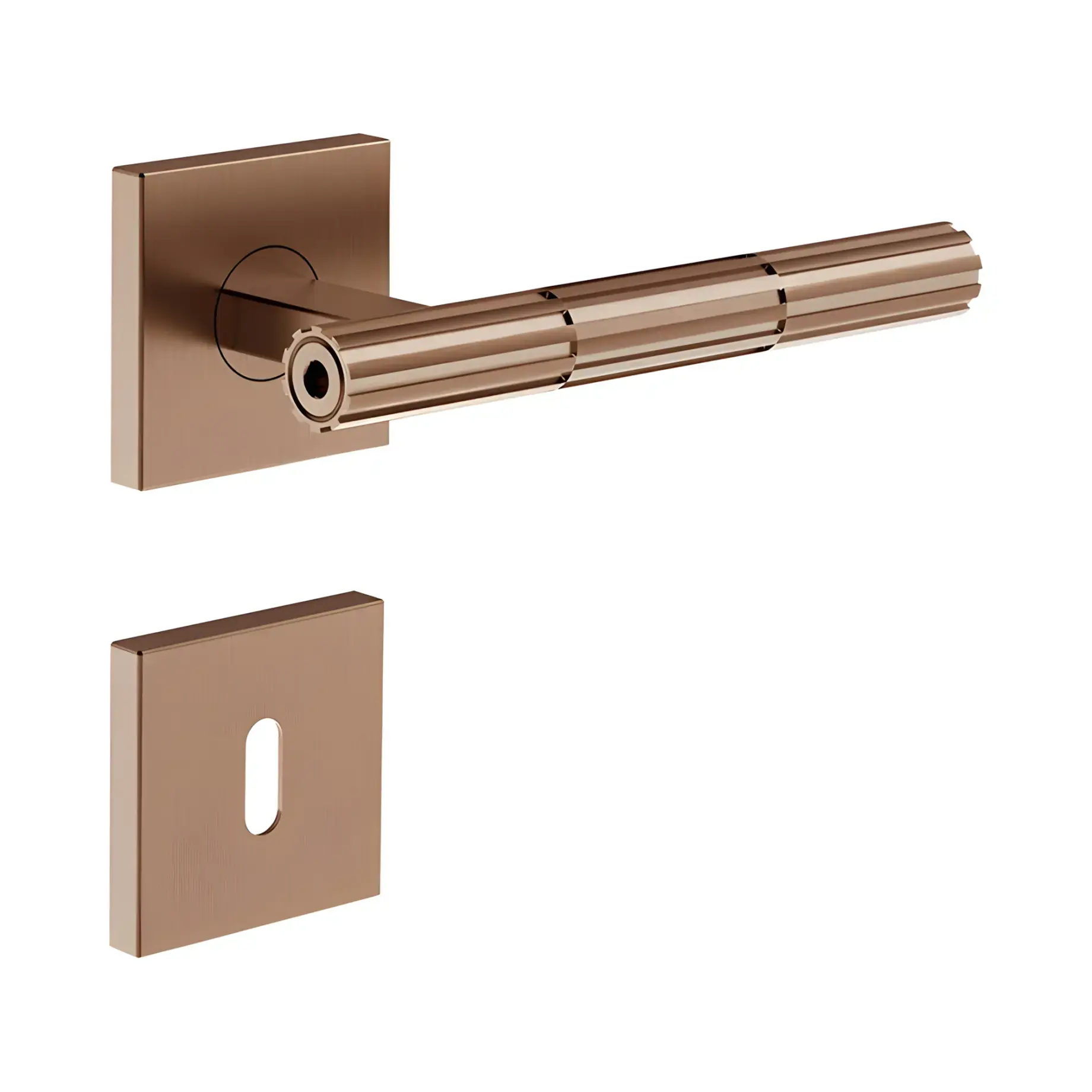 Набір ручок та накладок для дверей Incastri Виробник 75540-708 Copper Brushed PVD — вид спереду