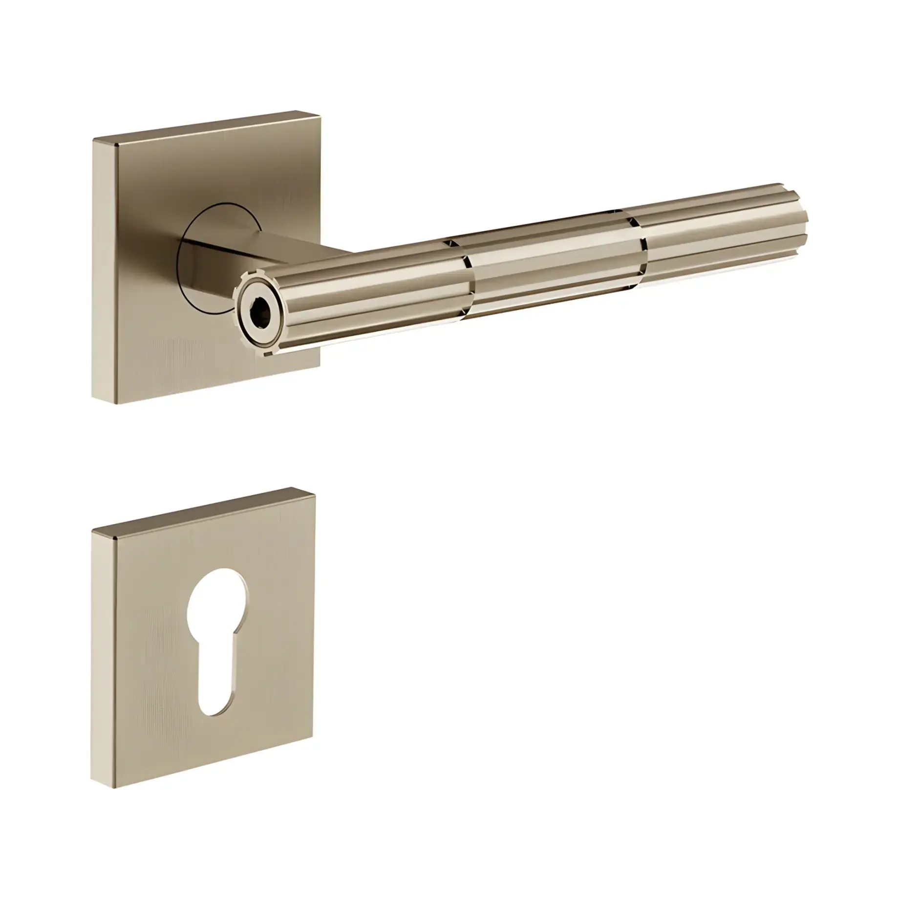 Набір ручок та накладок для дверей Incastri Виробник 75541-149 Finox Brushed Nickel — вид спереду