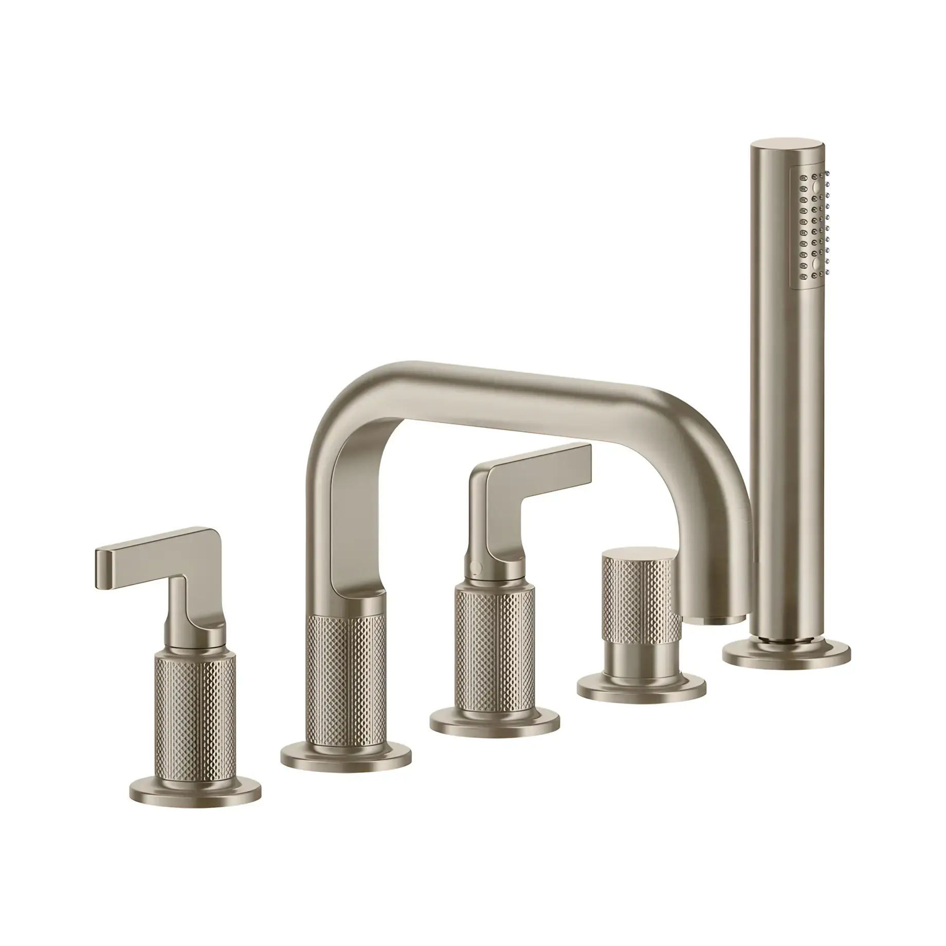 Змішувач для ванни Inciso Gessi 58040-149 Finox Brushed Nickel — вид на білому тлі