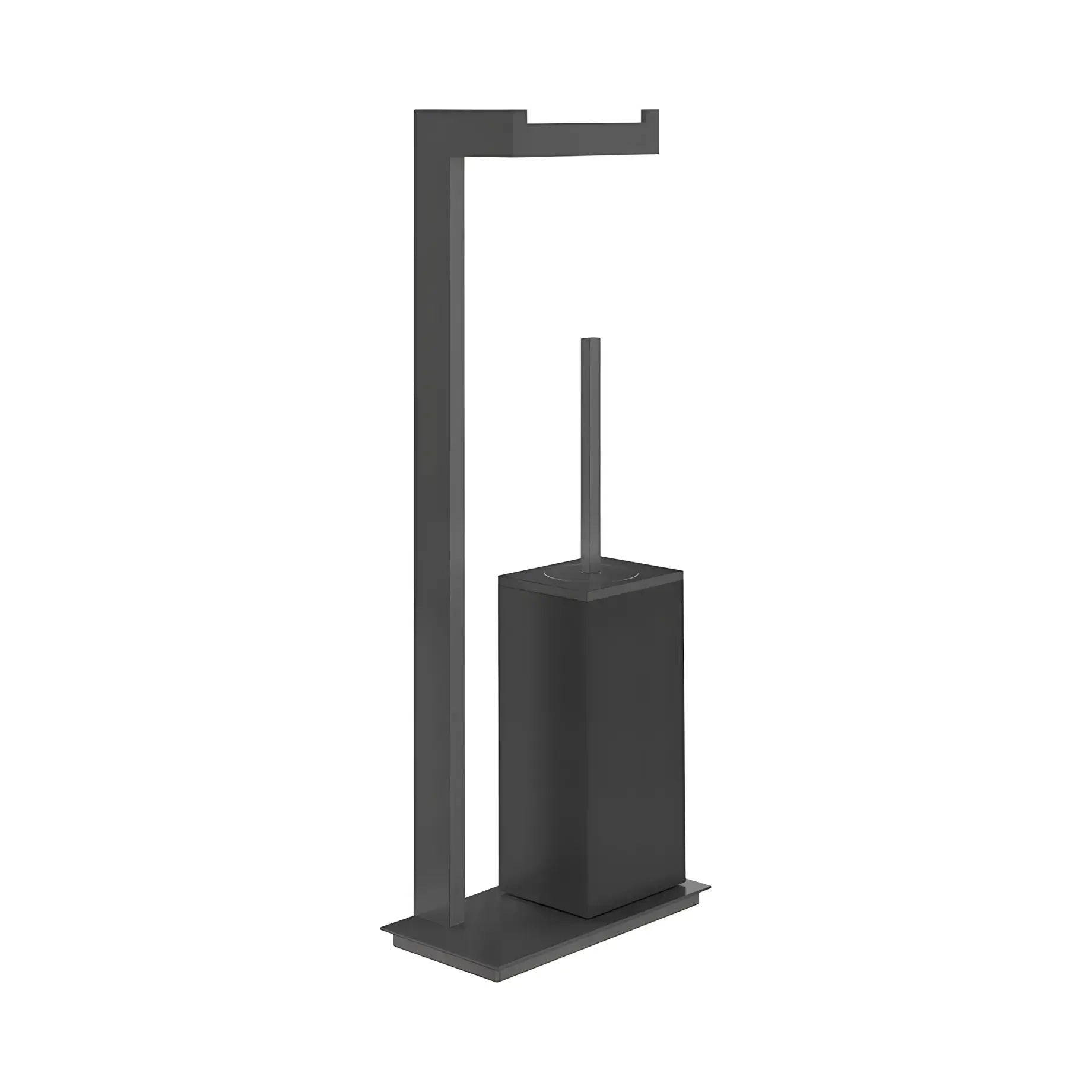 Стойка с ёршиком и держателем туалетной бумаги Inverso Производитель 20934-299 Matte Black — вид спереди