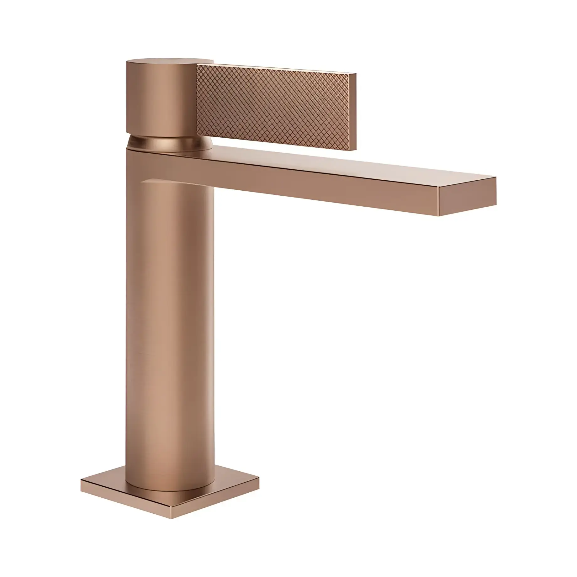 Змішувач для раковини Inverso Gessi 73602-708 Copper Brushed PVD — вид на білому тлі