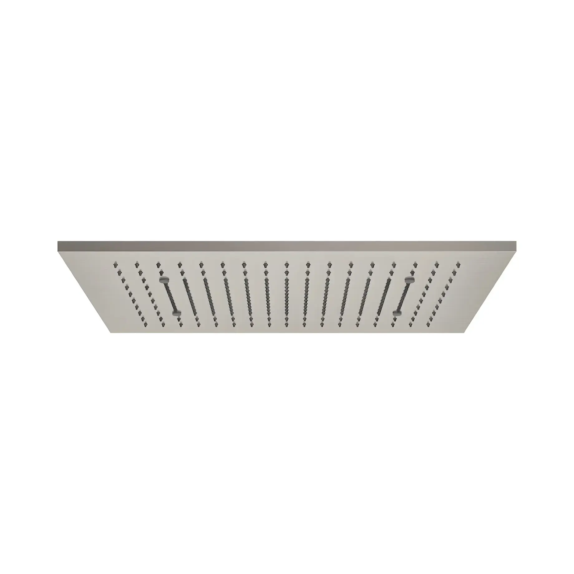 Верхній душ Minimali Gessi 57006-239 + 57805-238 Steel Brushed — вид на білому тлі