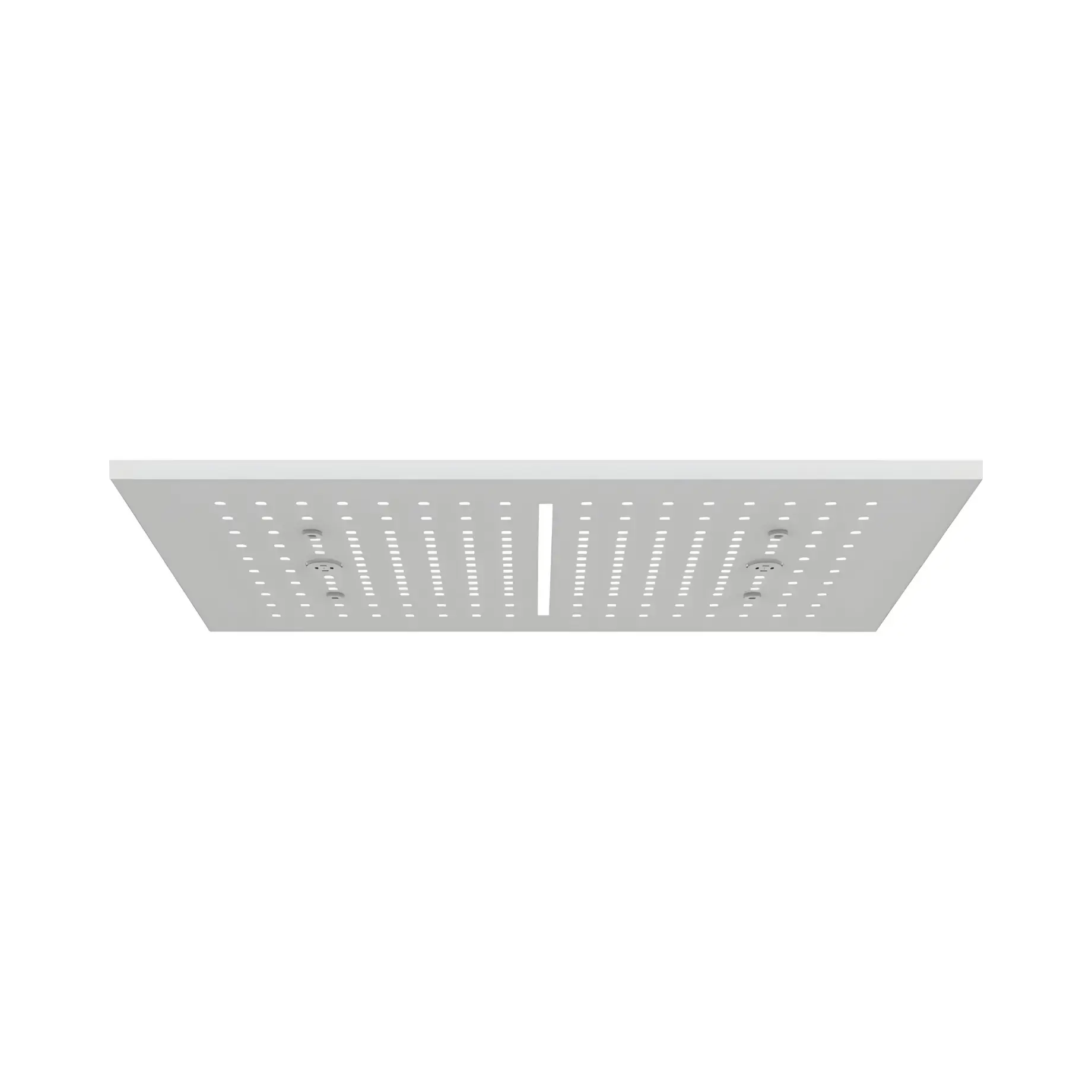 Верхній душ Minimali Gessi 57010-279 + 57811-238 Matte White — вид на білому тлі