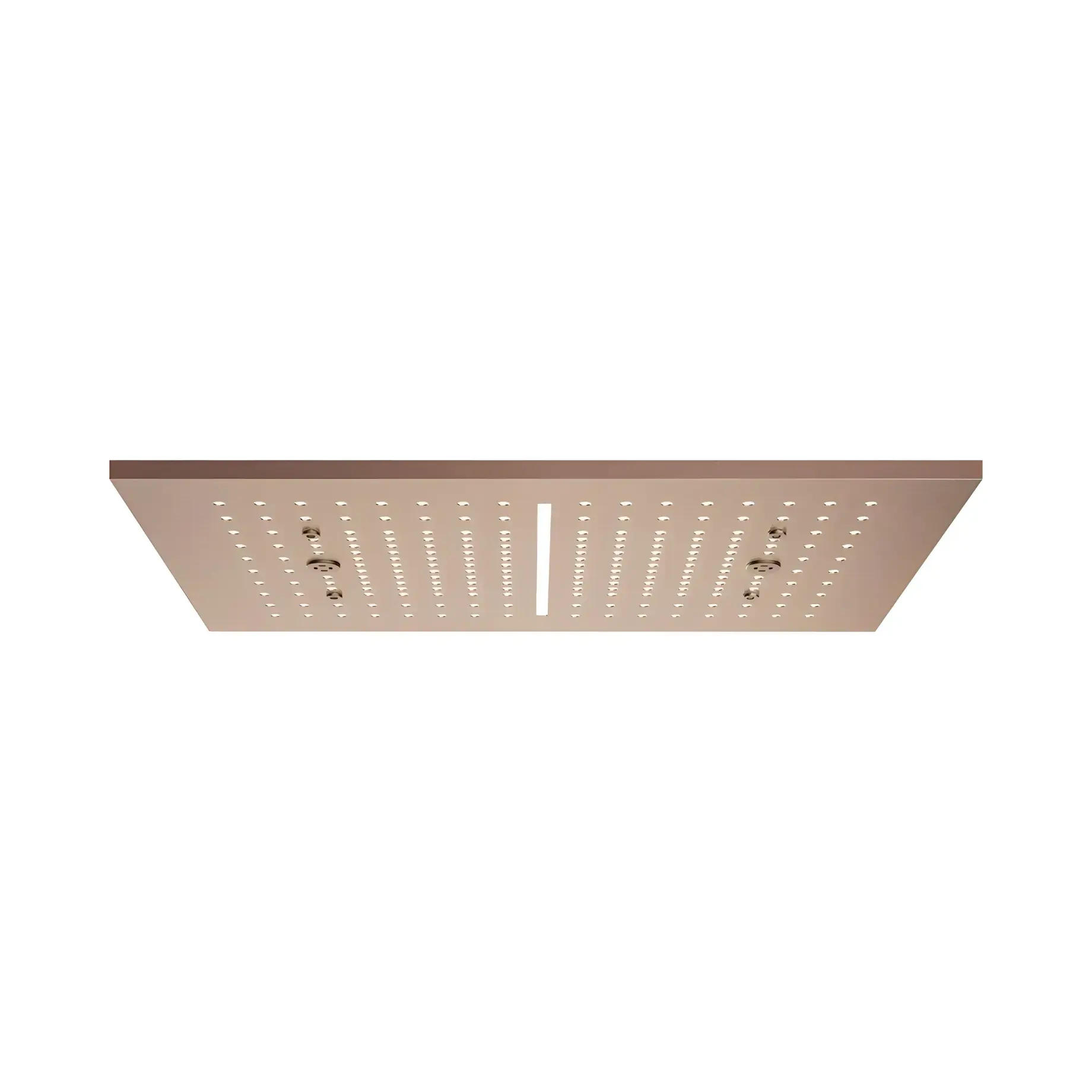 Верхній душ Minimali Gessi 57010-708 + 57811-238 Copper Brushed PVD — вид на білому тлі