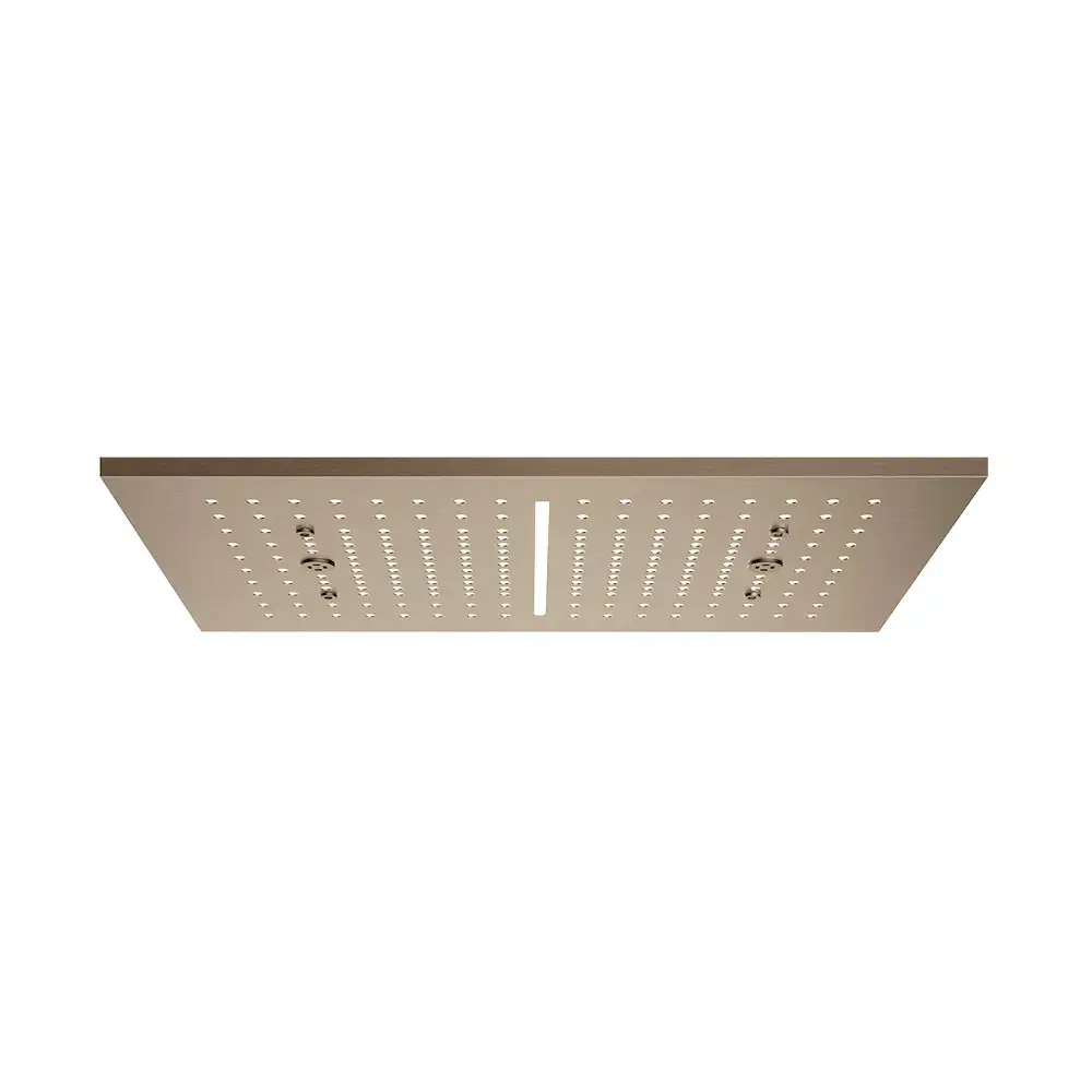 Верхній душ Minimali Gessi 57010-761 + 57811-238 Coffee Bronze Brushed PVD — вид на білому тлі