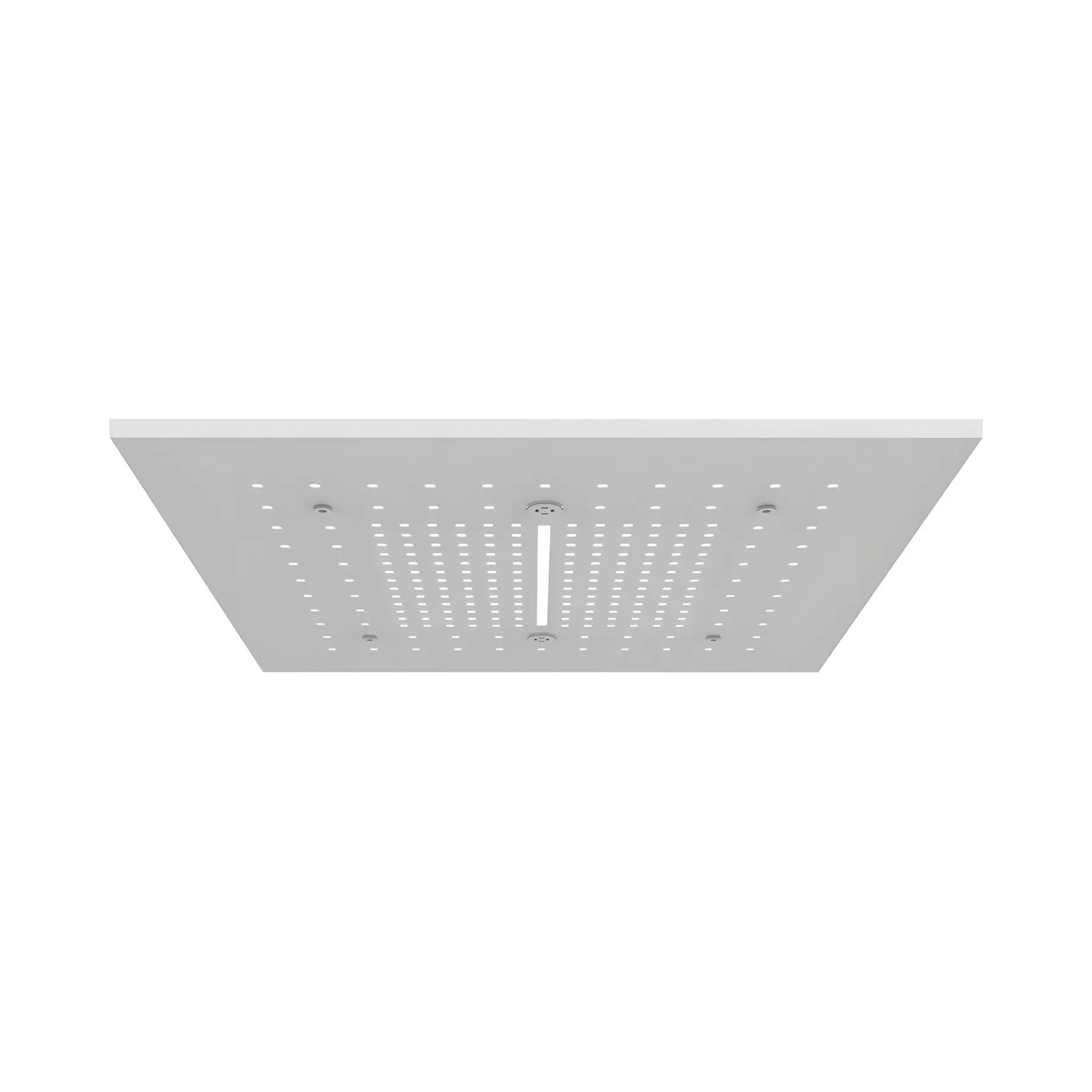 Верхній душ Minimali Gessi 57016-279 + 57907-238 Matte White — вид на білому тлі