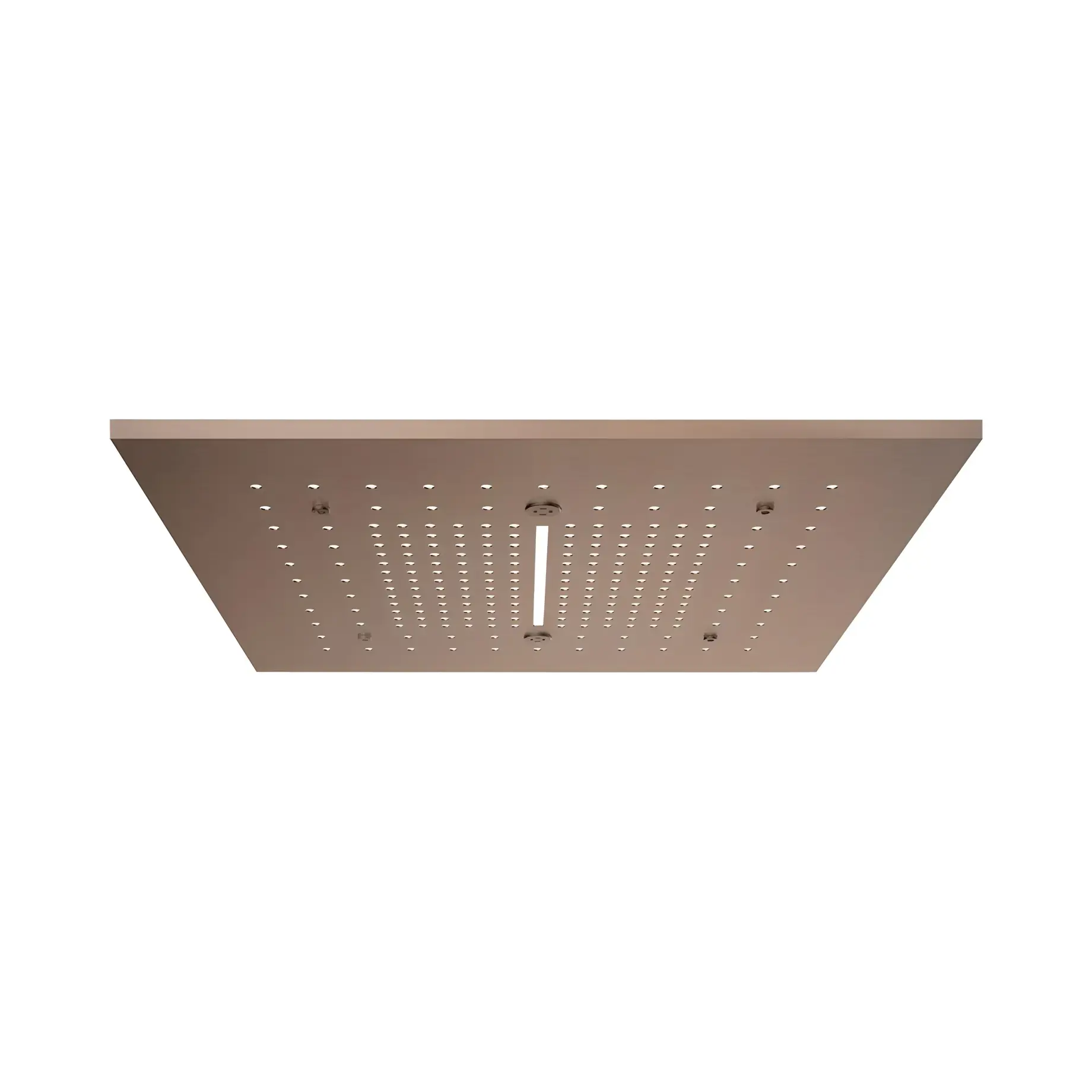 Верхній душ Minimali Gessi 57016-708 + 57907-238 Copper Brushed PVD — вид на білому тлі
