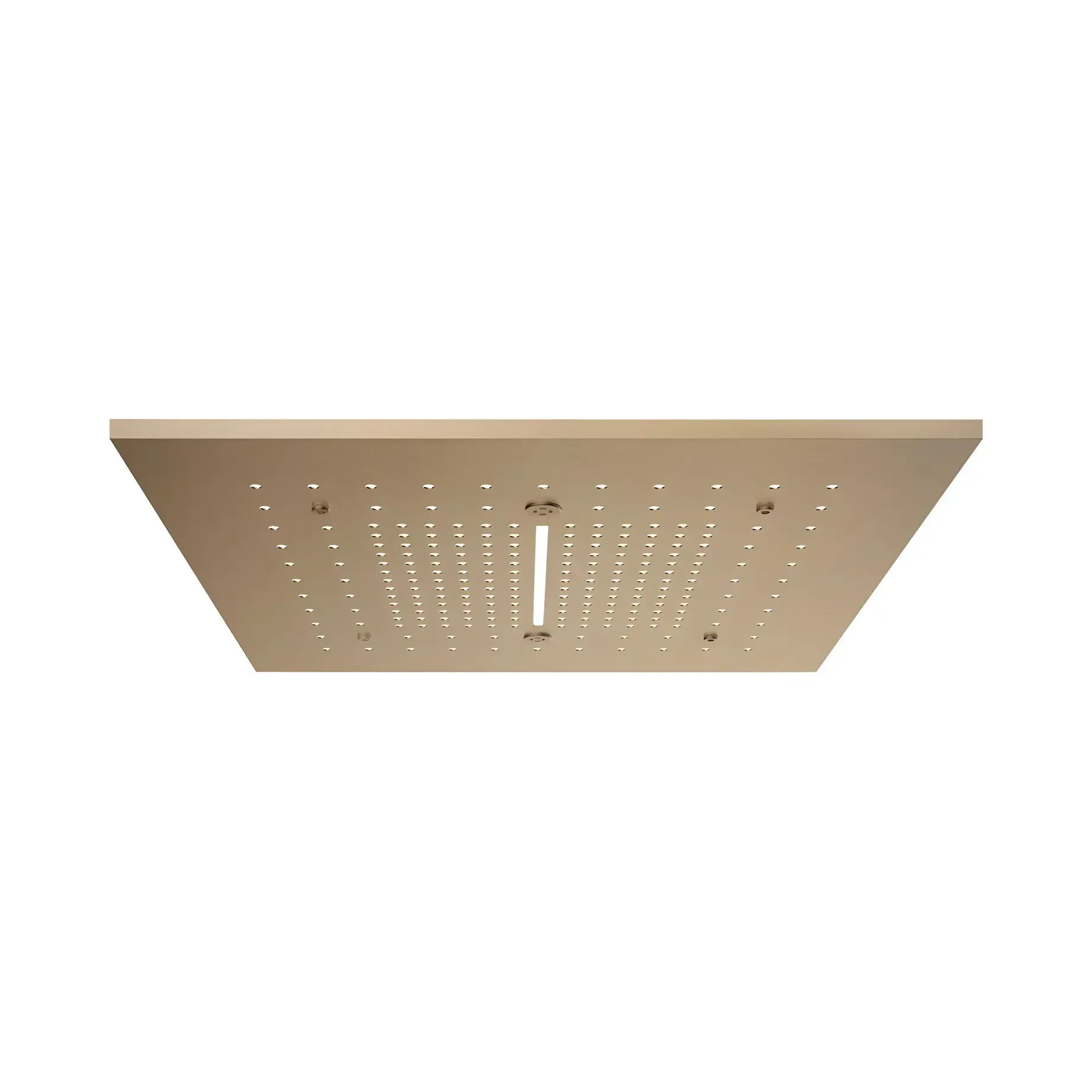 Верхній душ Minimali Gessi 57016-726 + 57907-238 Warm Bronze Br. PVD — вид на білому тлі