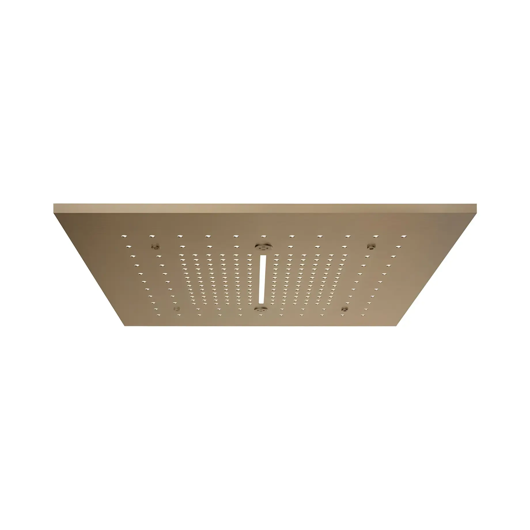 Верхній душ Minimali Gessi 57016-791 + 57907-238 Deep Bronze Brushed PVD — вид на білому тлі