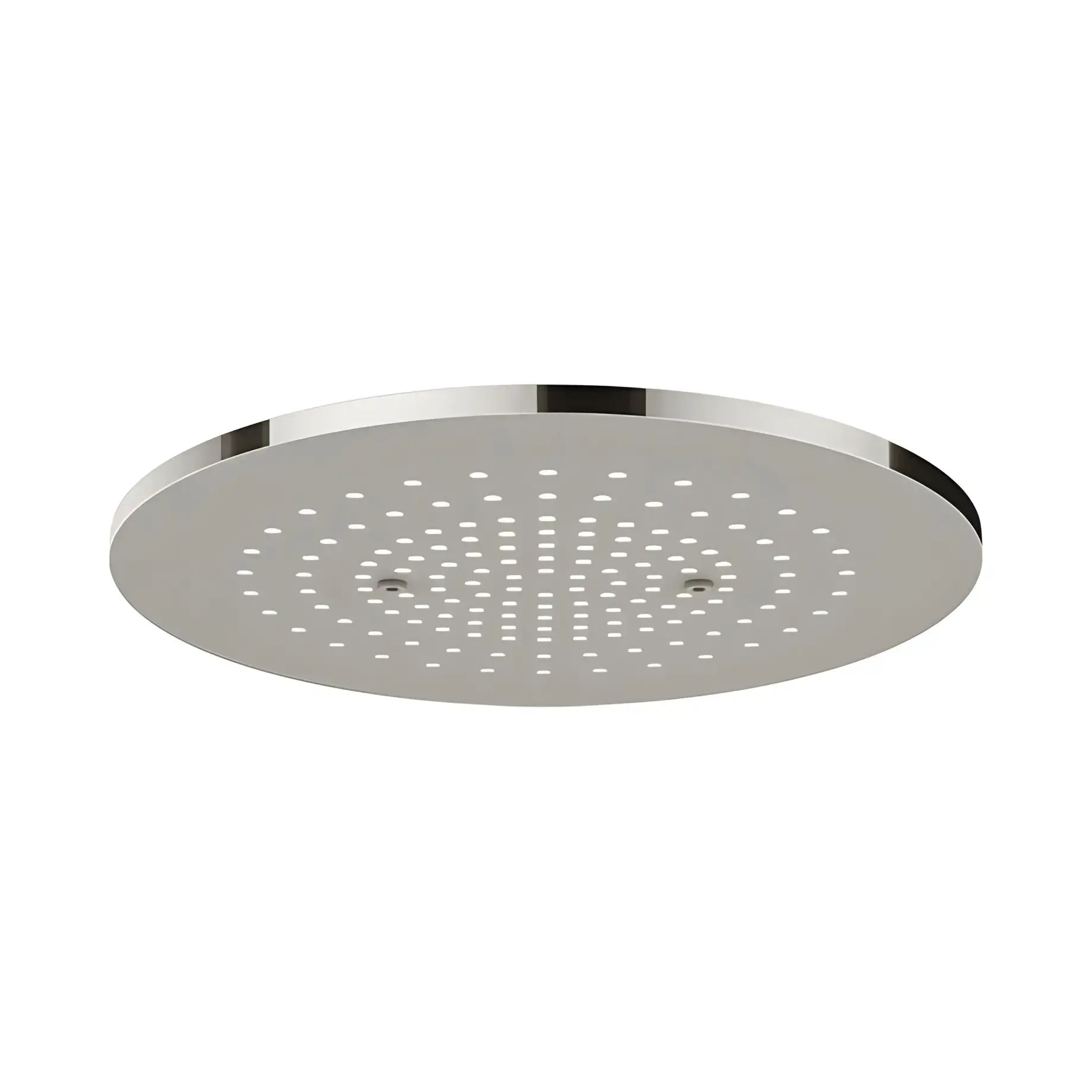 Верхній душ Minimali Gessi 57018-238 + 57803-238 Mirror Steel — вид на білому тлі