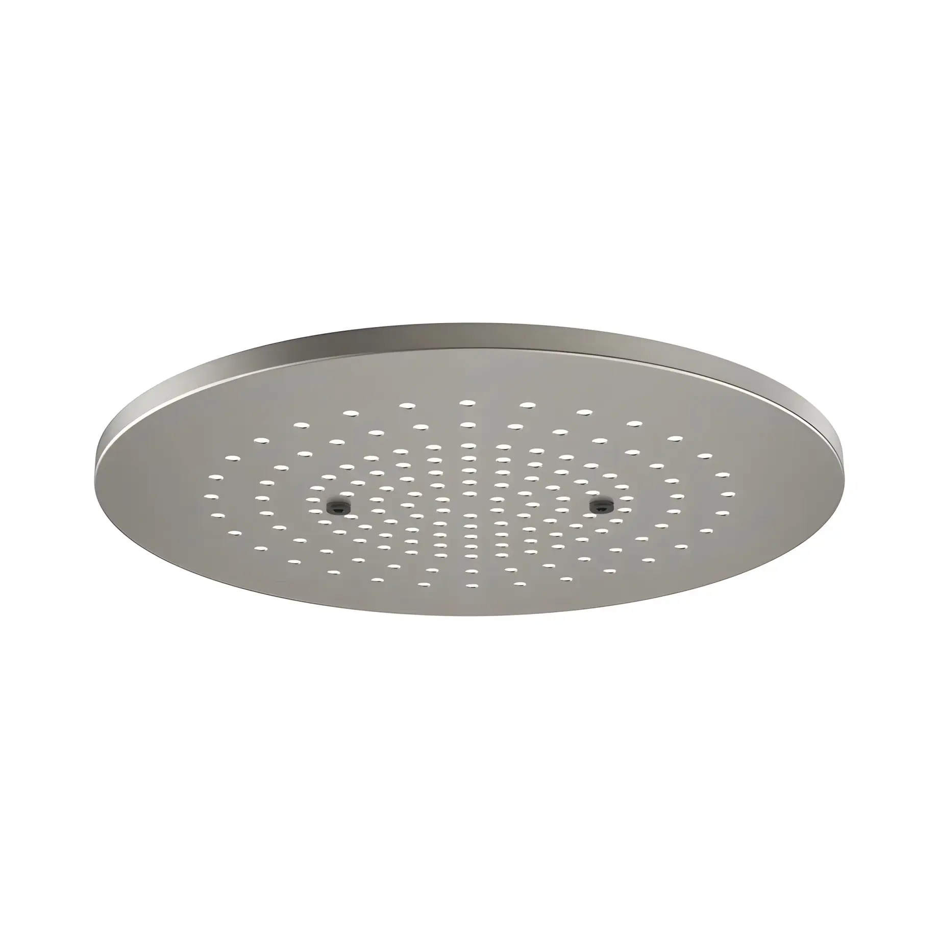 Верхній душ Minimali Gessi 57018-239 + 57803-238 Steel Brushed — вид на білому тлі