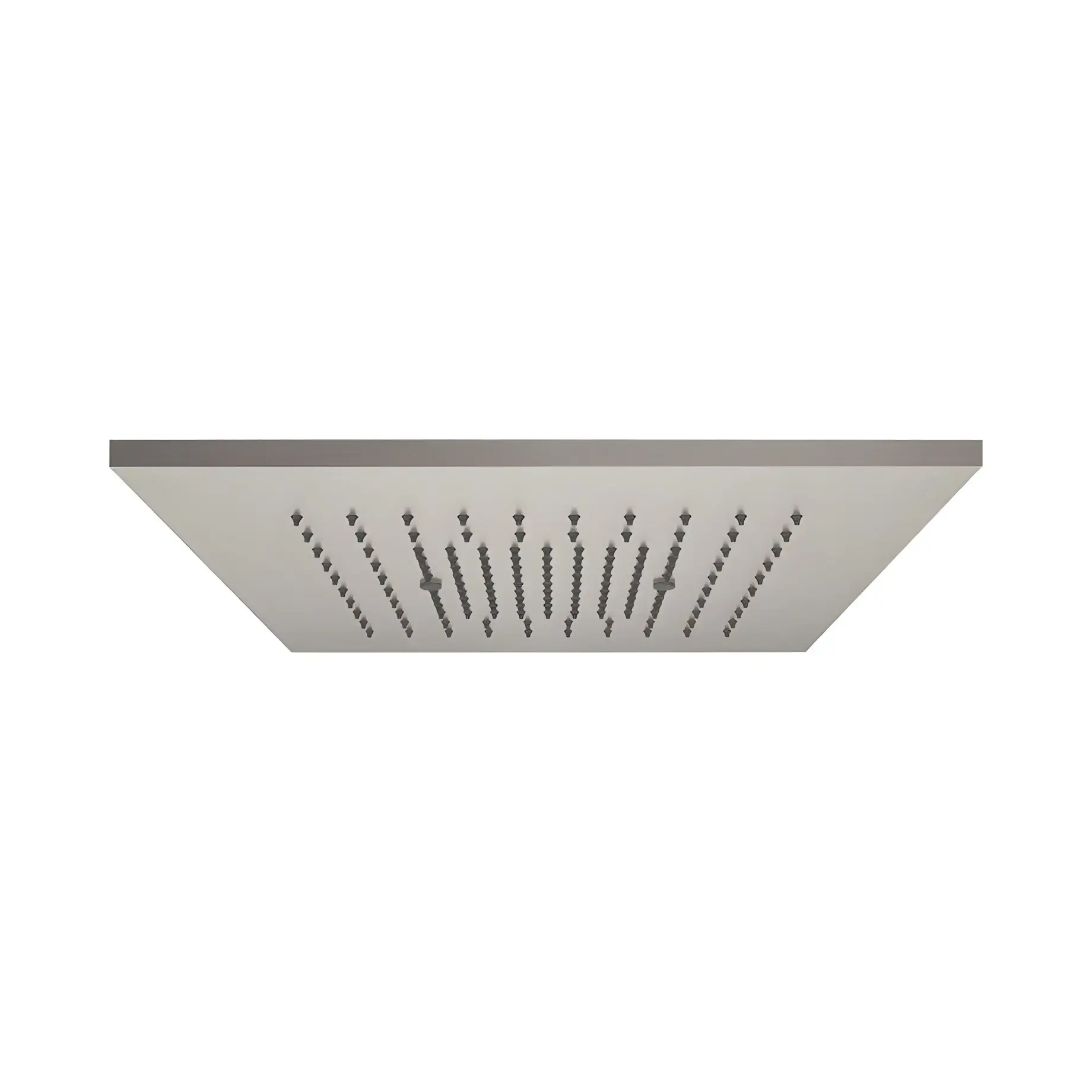 Верхній душ Minimali Gessi 57871-239 + 57801-238 Steel Brushed 35 х 35 см — вид на білому тлі