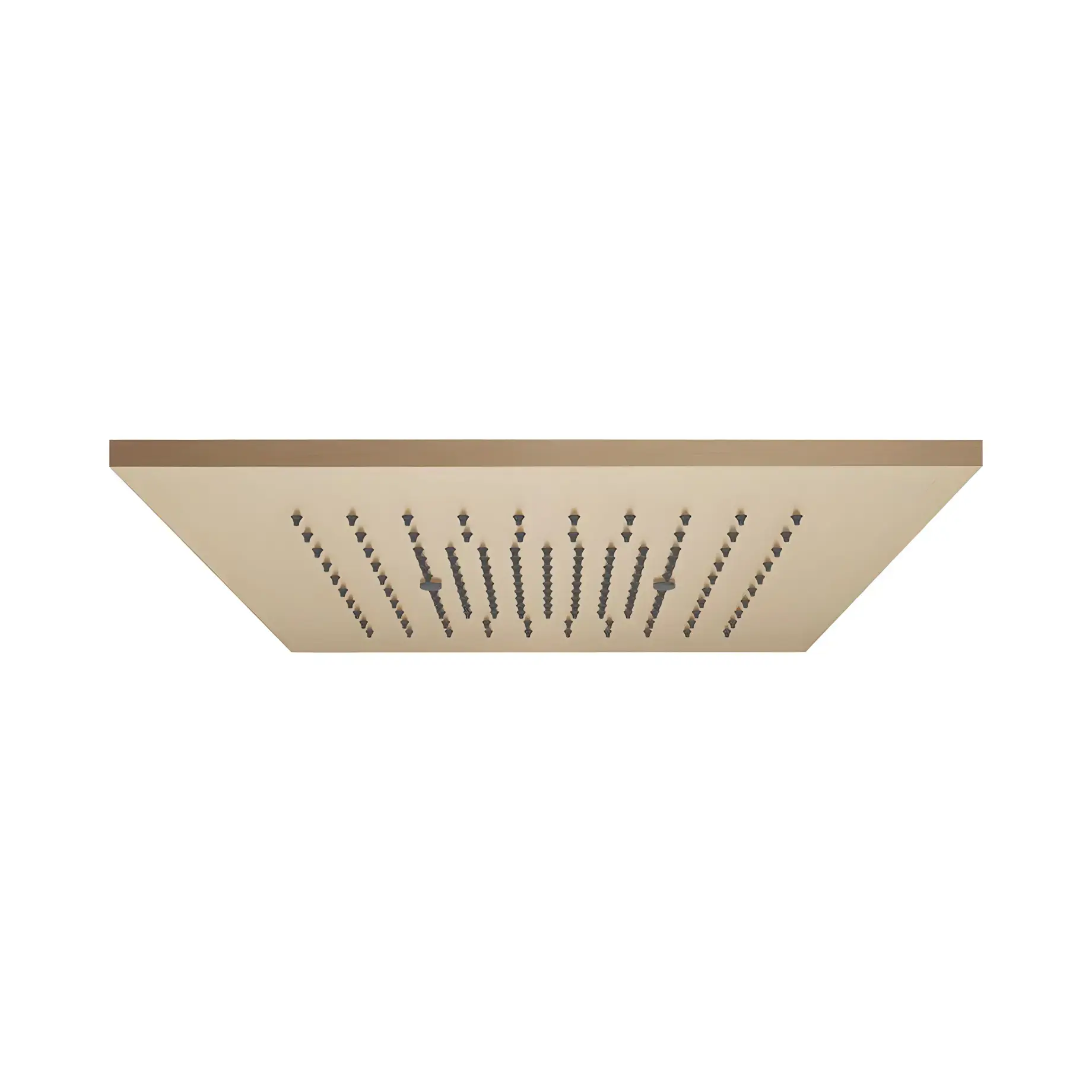 Верхній душ Minimali Gessi 57871-726 + 57801-238 Warm Bronze Brushed PVD 35 х 35 см — вид на білому тлі