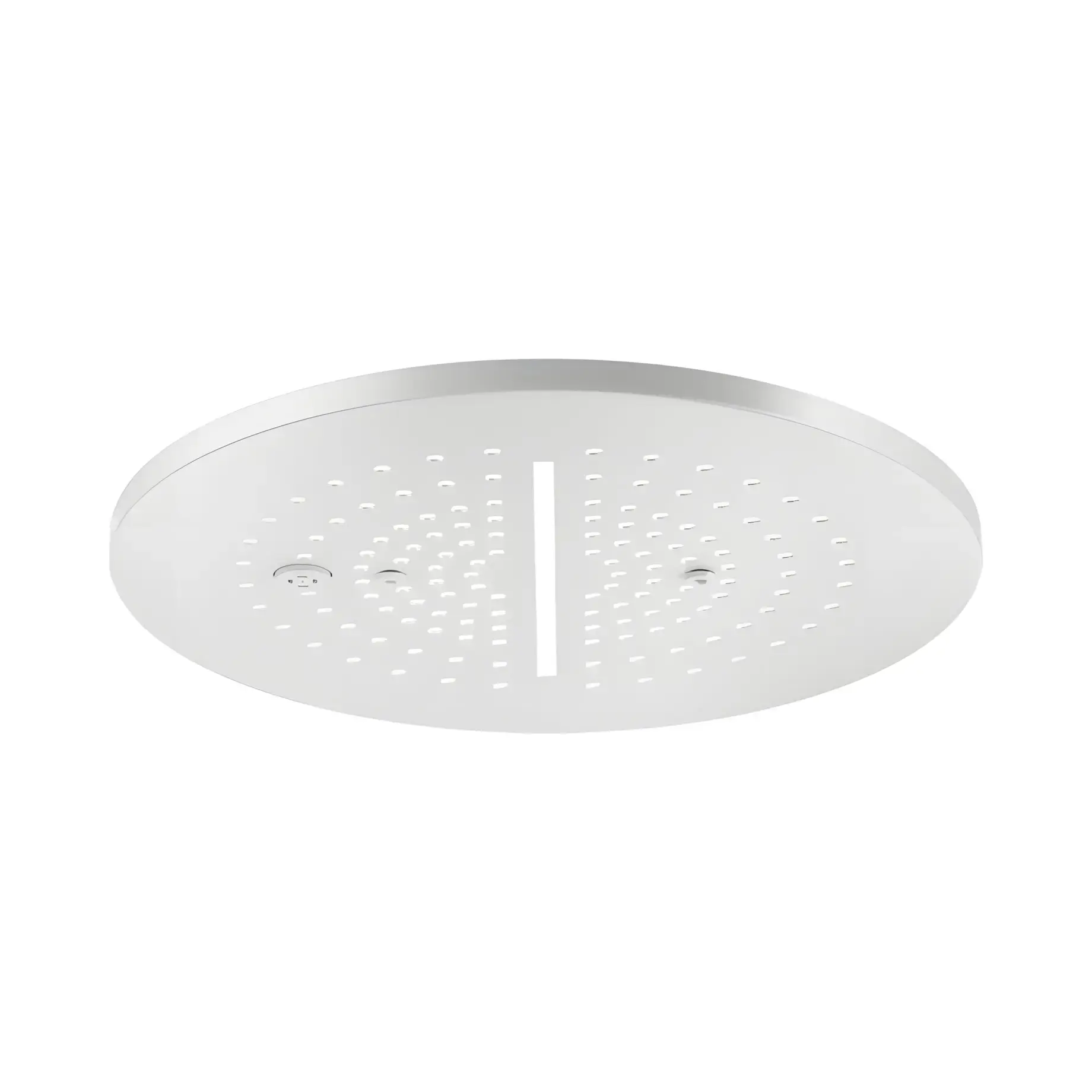Верхній душ Minimali Gessi 57873-279 + 57809-238 Matte White — вид на білому тлі