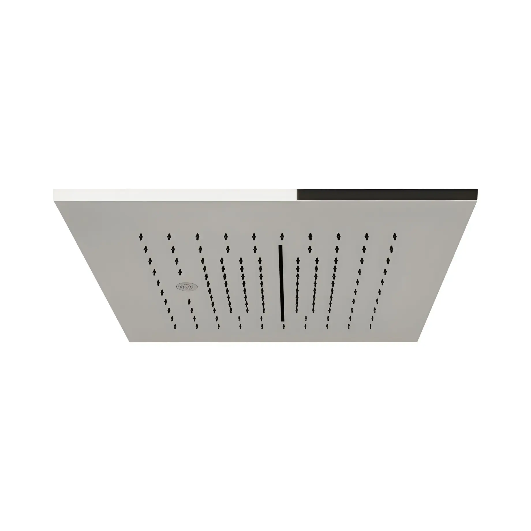 Верхній душ Minimali Gessi 57875-238 + 57807-238 Mirror Steel 35 х 35 см — вид на білому тлі