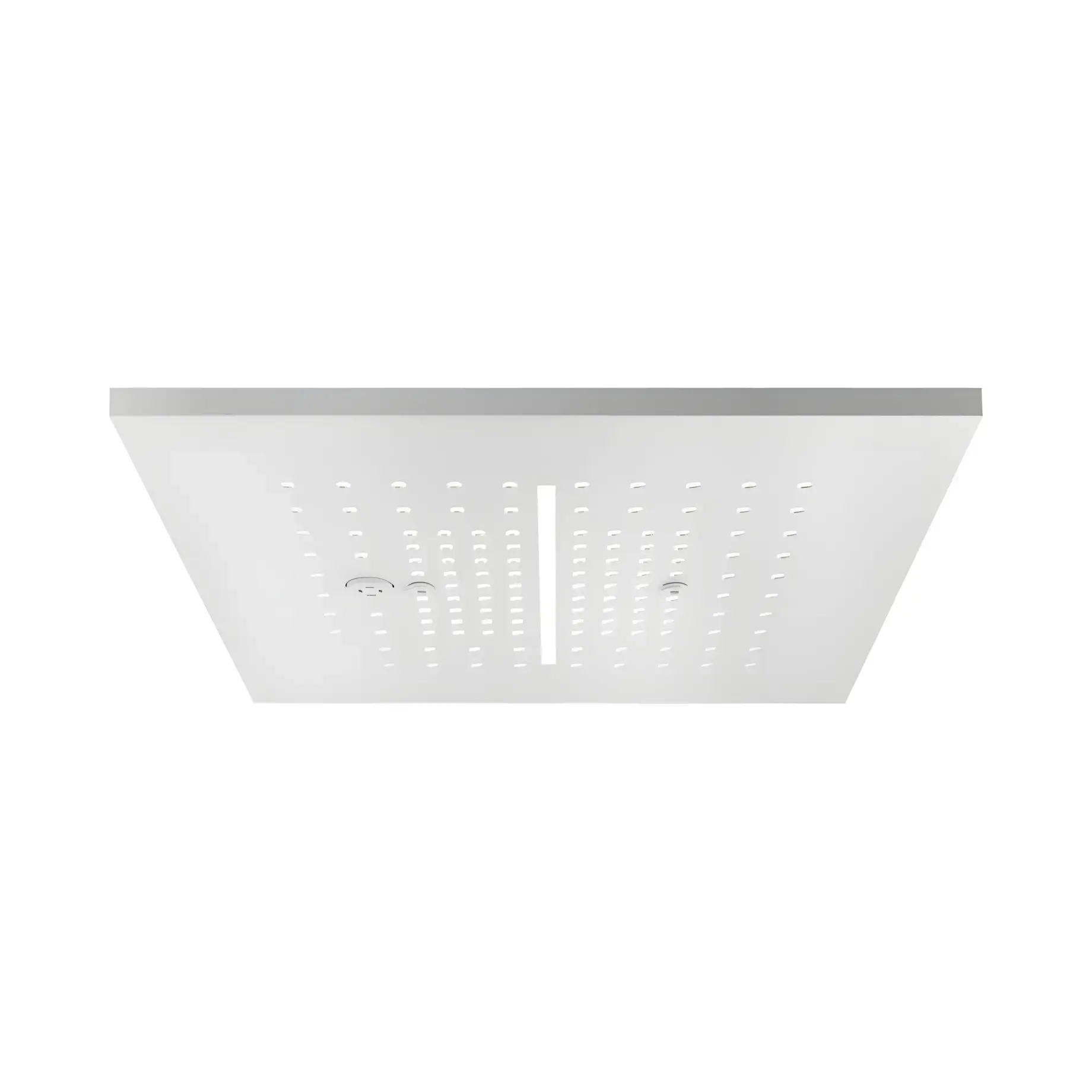 Верхній душ Minimali Gessi 57875-279 + 57807-238 Matte White 35 х 35 см — вид на білому тлі