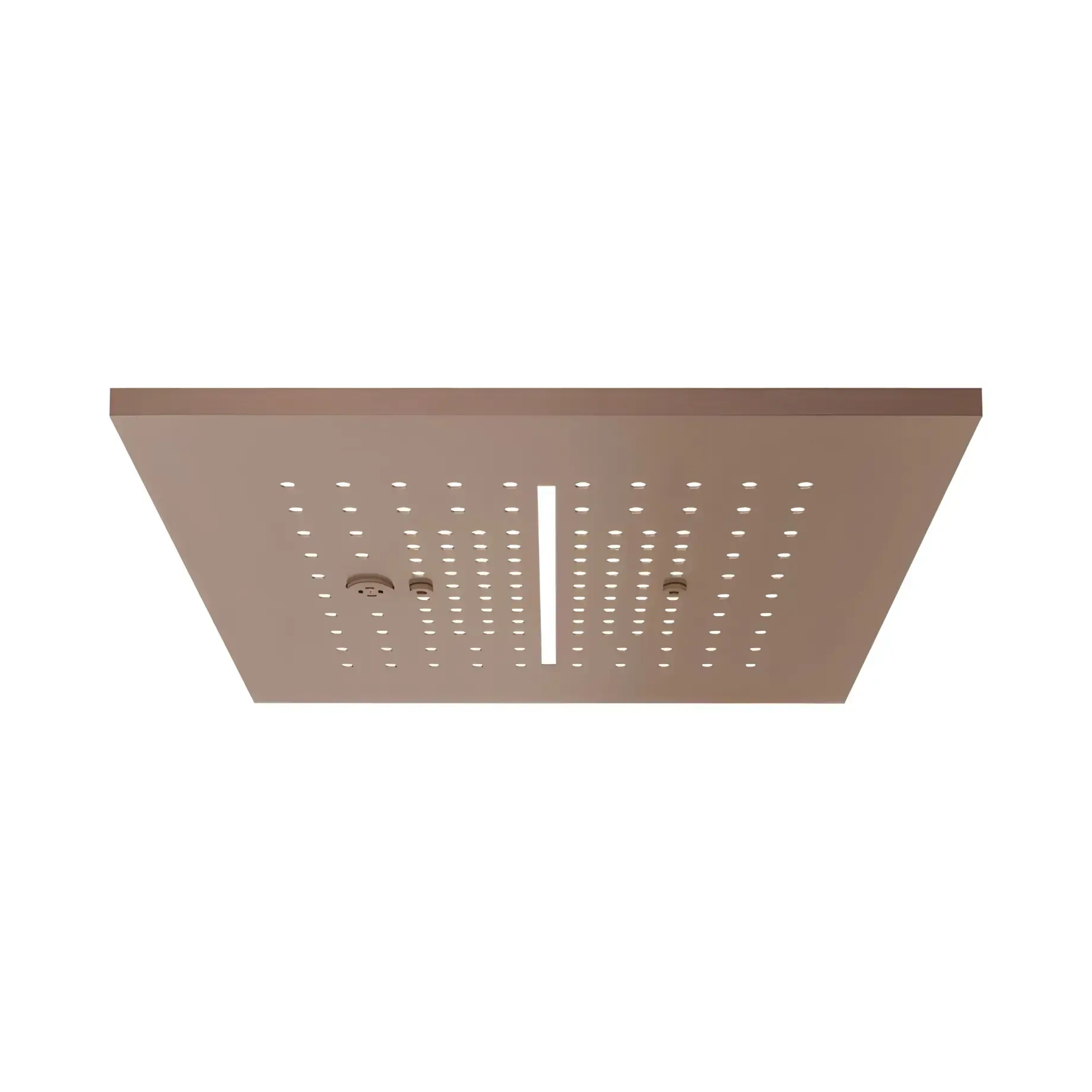 Верхній душ Minimali Gessi 57875-708 + 57807-238 Copper Brushed PVD — вид на білому тлі