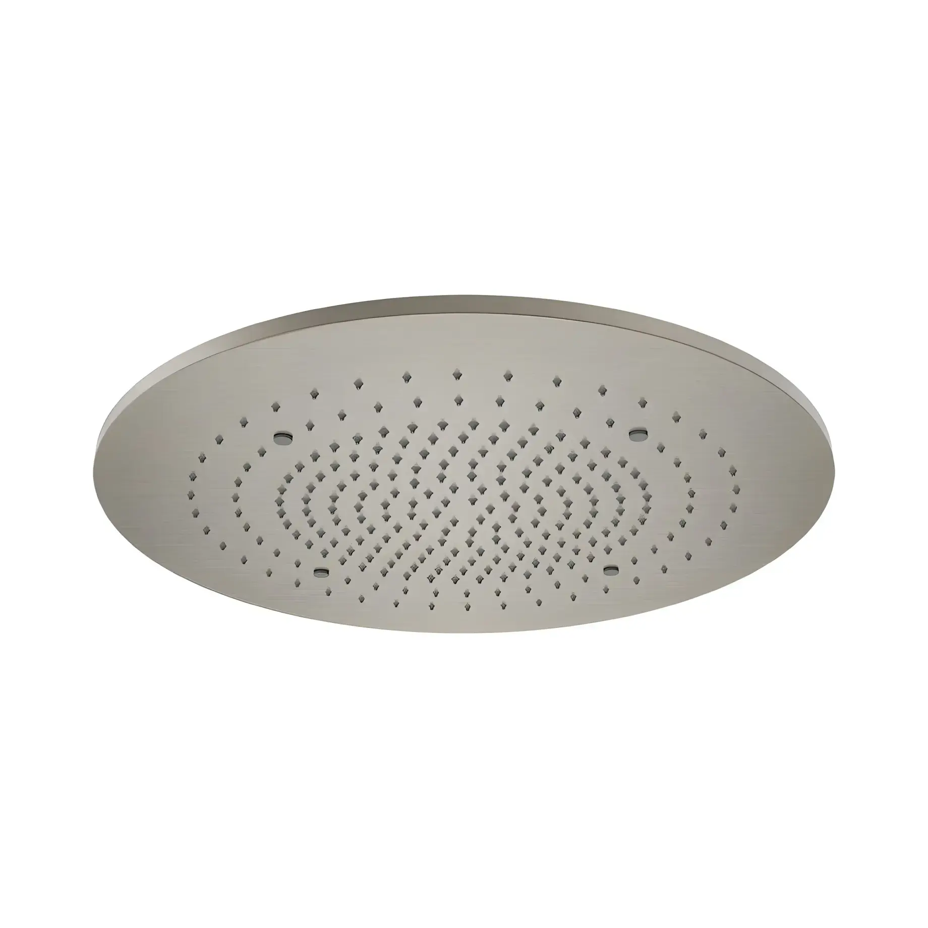 Верхній душ Minimali Gessi 57973-239 + 57903-238 Steel Brushed — вид на білому тлі