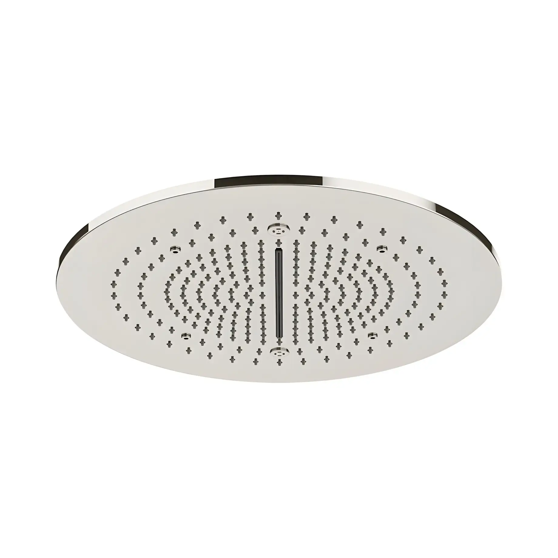 Верхній душ Minimali Gessi 57975-238 + 57909-238 Mirror Steel — вид на білому тлі