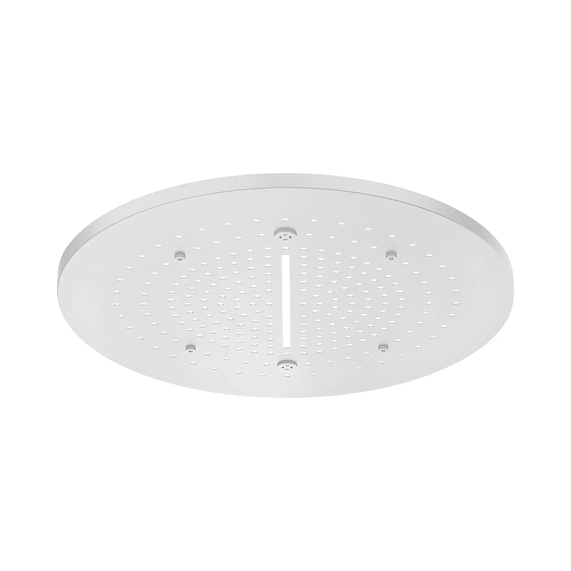 Верхній душ Minimali Gessi 57975-239 + 57909-238 Matte White — вид на білому тлі