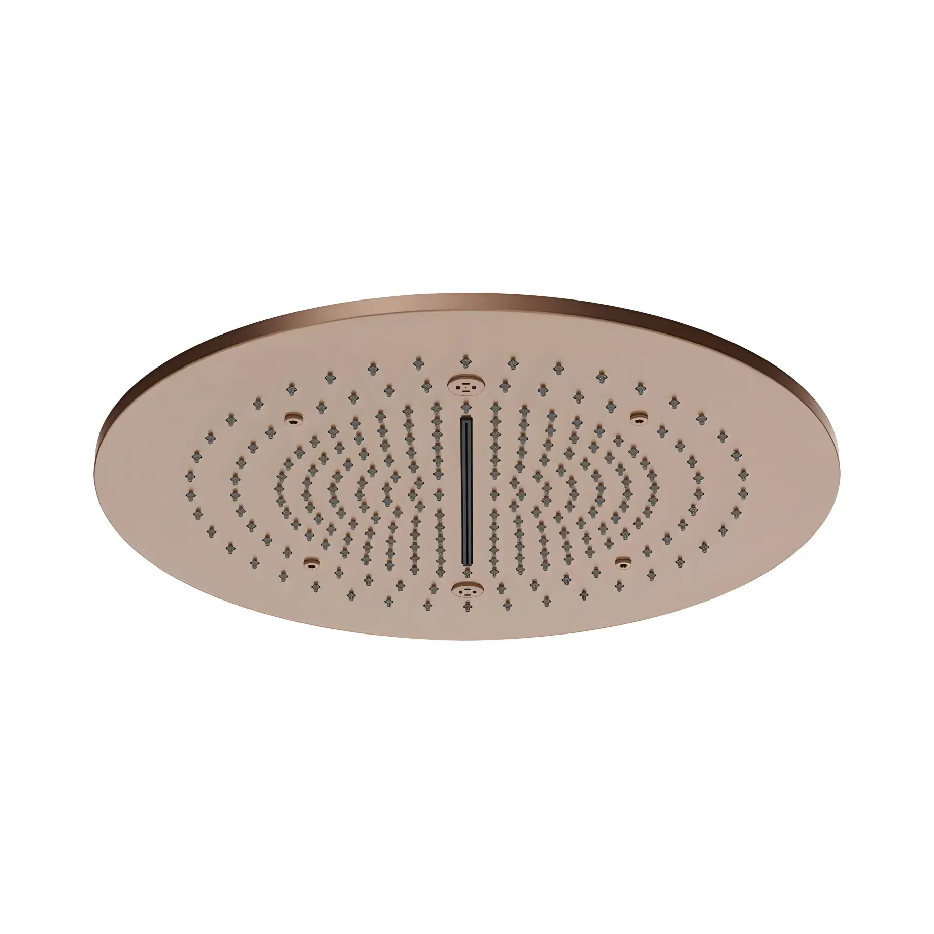Верхній душ Minimali Gessi 57975-708 + 57909-238 Copper Brushed PVD — вид на білому тлі