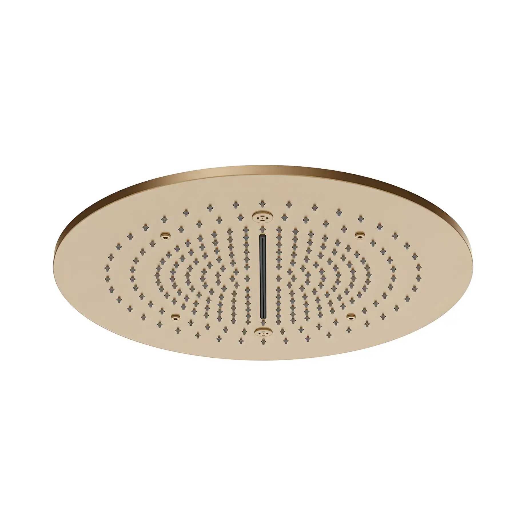 Верхній душ Minimali Gessi 57975-726 + 57909-238 Warm Bronze Brushed PVD — вид на білому тлі