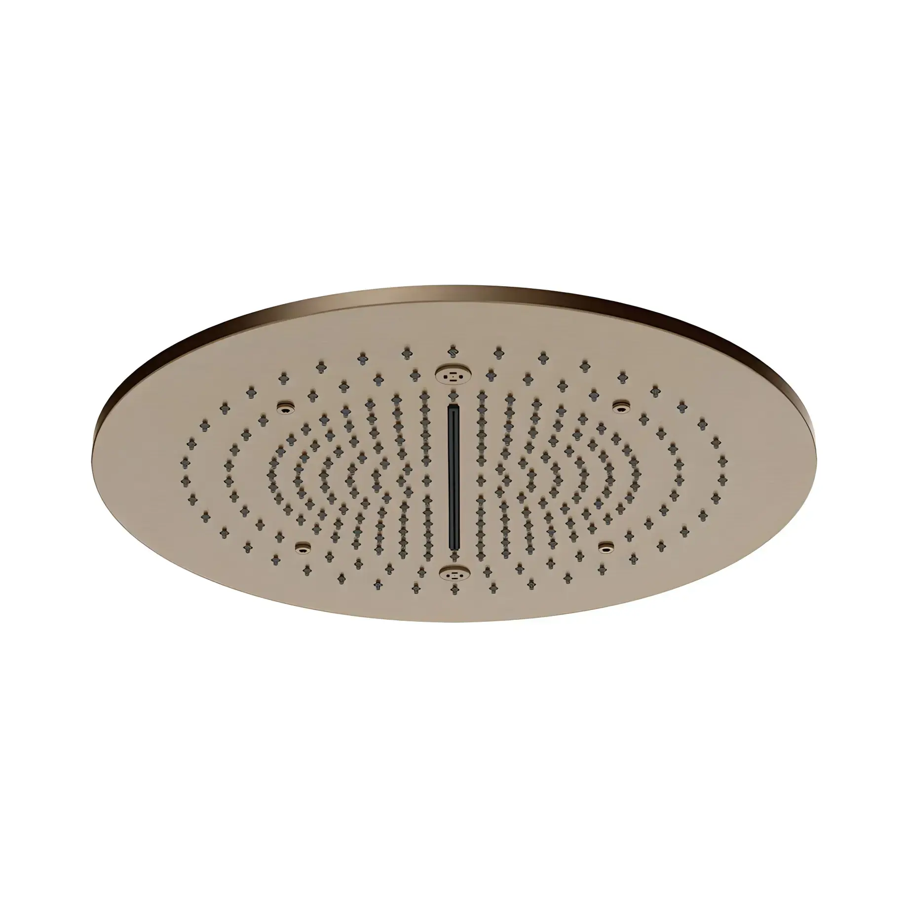 Верхній душ Minimali Gessi 57975-761 + 57909-238 Coffee Bronze Brushed PVD — вид на білому тлі