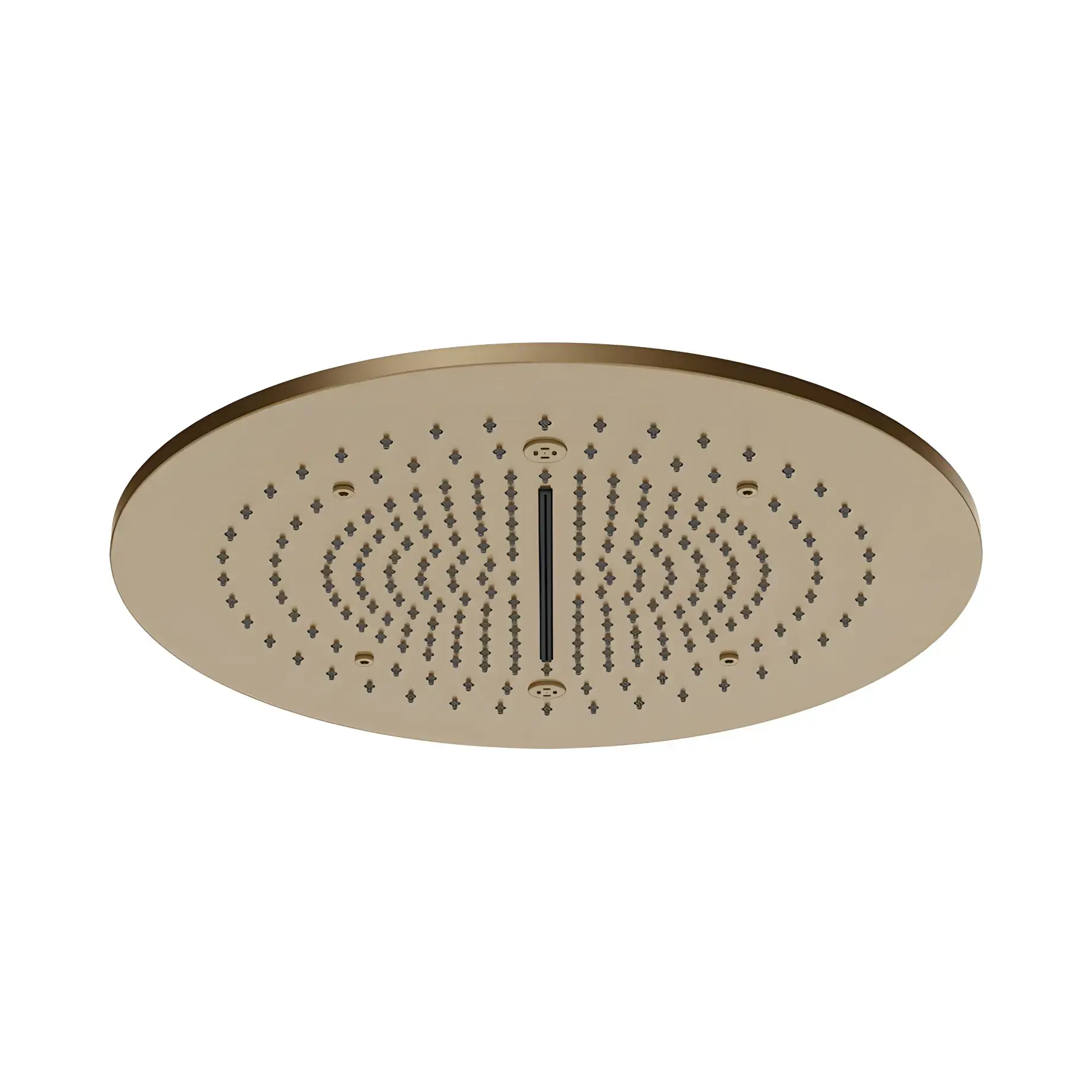 Верхній душ Minimali Gessi 57975-791 + 57909-238 Deep Bronze Brushed PVD — вид на білому тлі