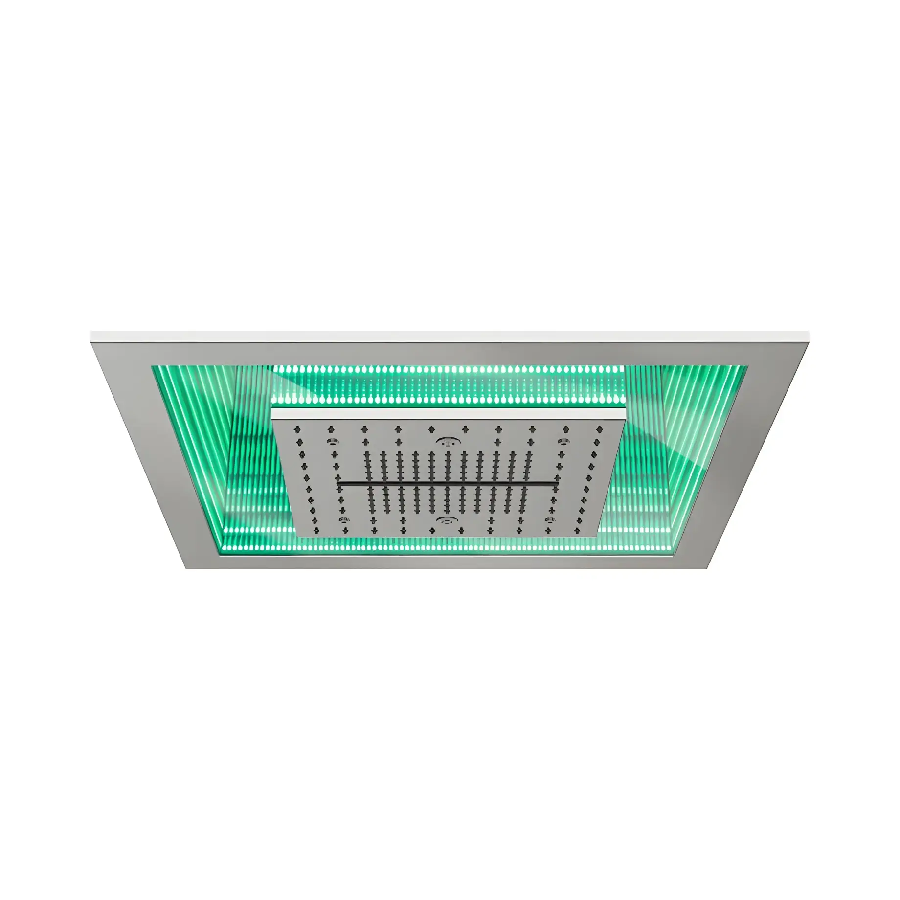 Верхній душ Sogni Gessi 57963-238 + 57961-238 Mirror Steel 61.5 х 61.5 см — вид на білому тлі