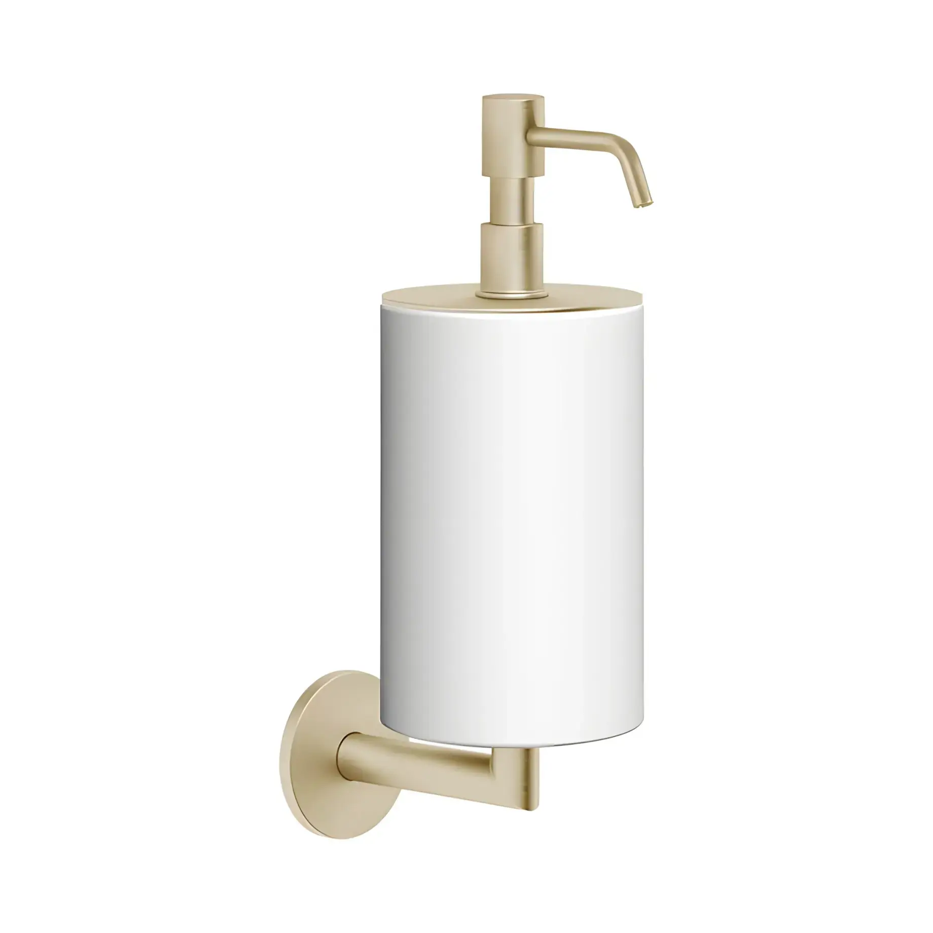 Дозатор для мила, настінний Tondo Gessi 63613-727 Brass Brushed PVD — вид на білому тлі